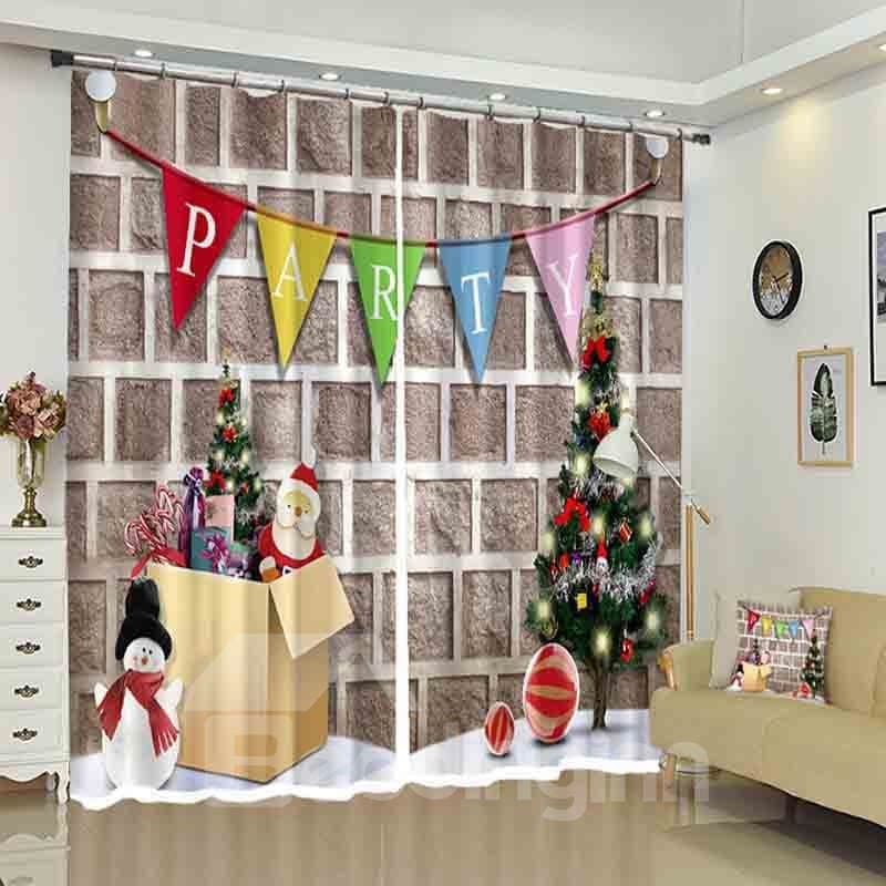Party Flag on Wall Christmas Drapes Curtain for Holiday by BeddingInn
