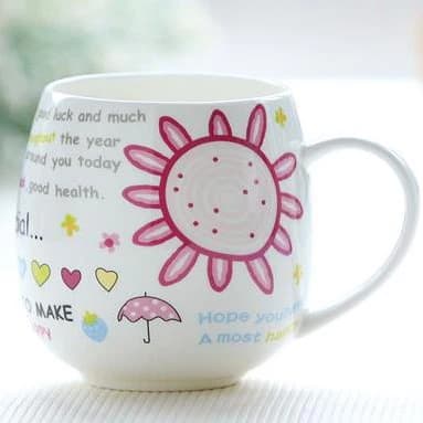 Pink Bone China Coffee Mug for Girls by BeddingInn