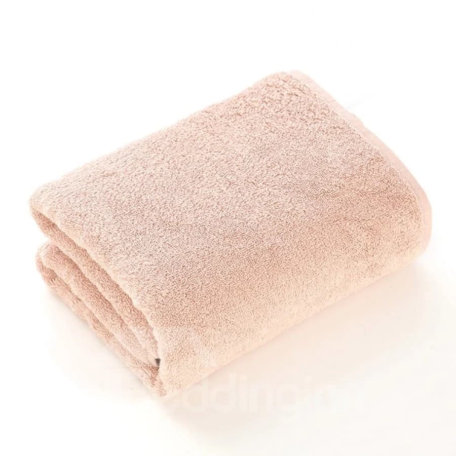 Plain Pattern Rectangular Cotton Simple Style Bath Towel by BeddingInn