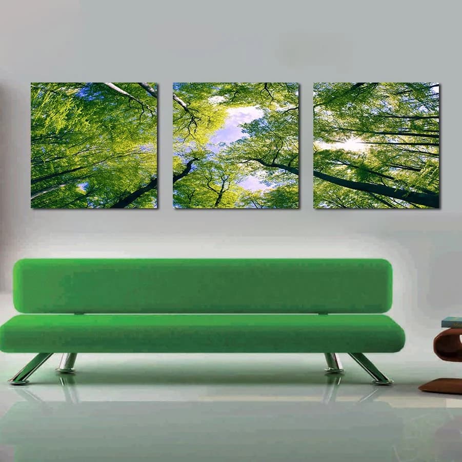 Pretty Treetop 3-Pieces of Crystal Film Art Wall Print by BeddingInn