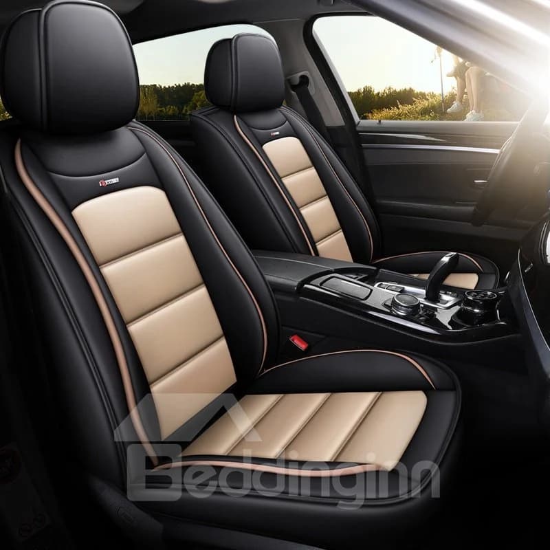 PU Leather £¦ Breathable Cotton Linen Material 5 Seats Universal Fit Seat Covers Full Coverage With Waterproof Leather Wear-Resistant Dirty-Resistant… by BeddingInn