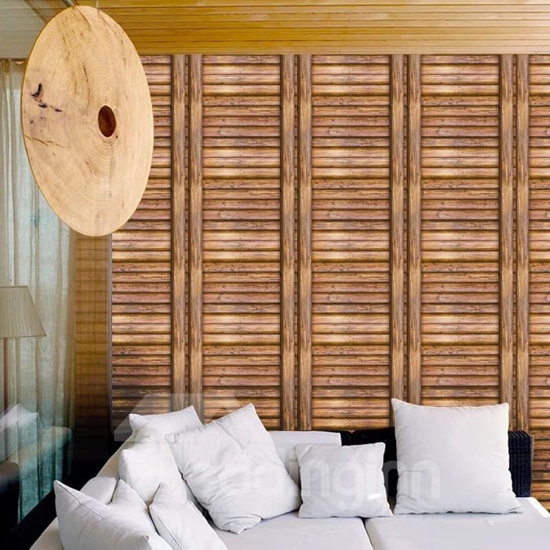 Reclaimed Wood Distressed Wood Panel Wood Grain Self-Adhesive Peel-Stick Wallpaper by BeddingInn