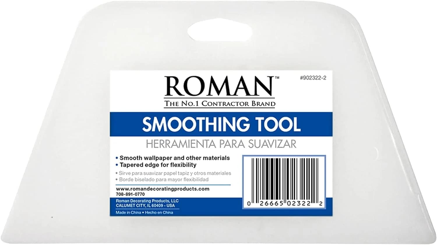 ROMAN’s Wallpaper Smoothing Tool for Home Improvement, Wallpaper Smoother for Installation, 7.75-Inch Wide, Plastic, White by BeddingInn