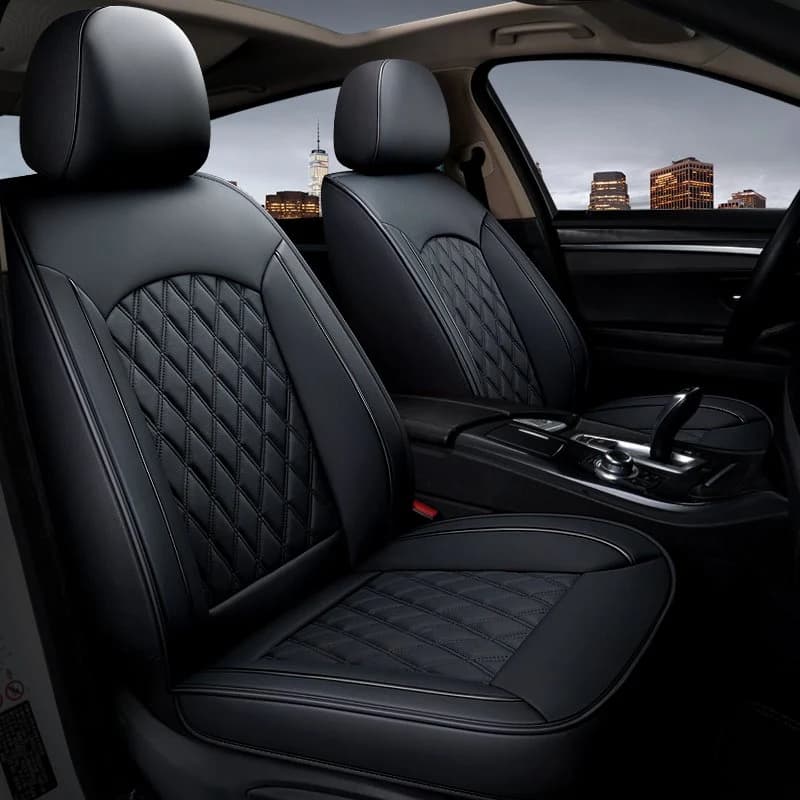 Romantic Light Luxury Style Wear-Resistant And Scratch-Resistant Leather 5 Seats Fully Wrapped Universal Seat Cover Leatherette Automotive Vehicle… by BeddingInn