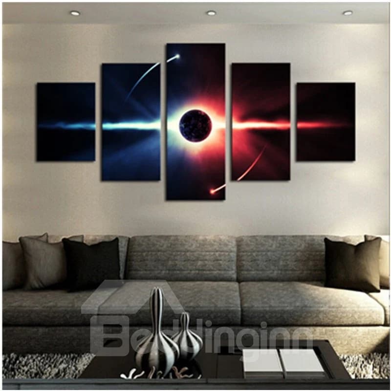 Star Pattern 5-Piece Canvas Hung Non-framed Wall Prints by BeddingInn