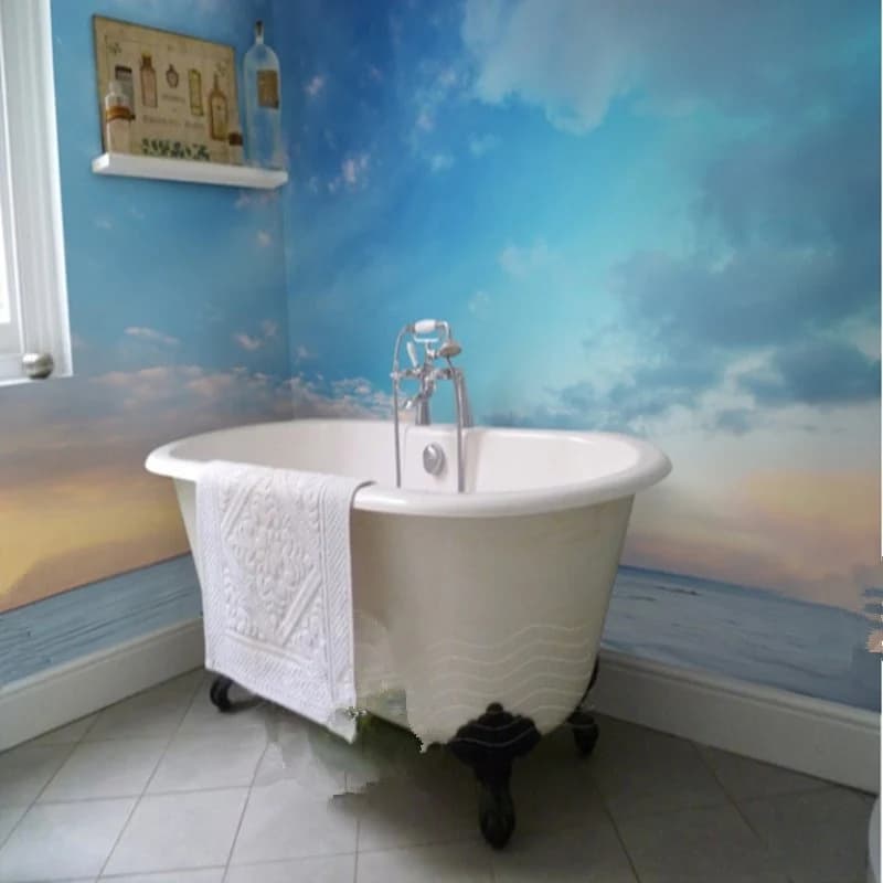 Sunset Sky and Sea 3D Waterproof Bathroom Wall Murals by BeddingInn