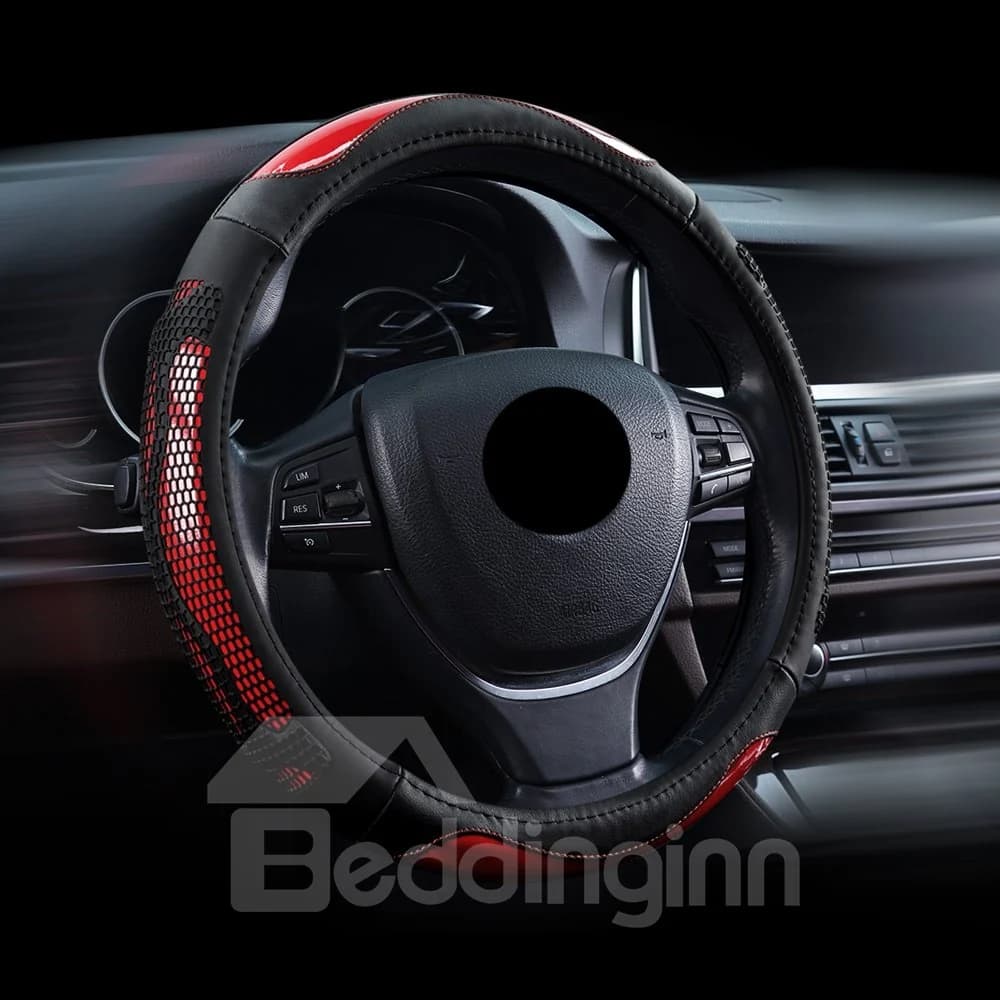Universal Car Steering Wheel Cover Breathable Absorbent Non-slip Odorless Real Cowhide Skin-friendly Stylish Comfortable And Safe Cool And Breathable… by BeddingInn