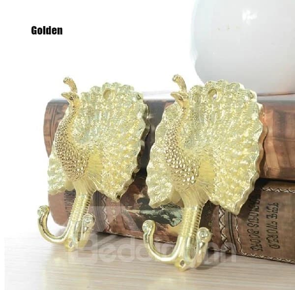 Vintage Peacock Shape European Style 2 Pcs Hooks by BeddingInn