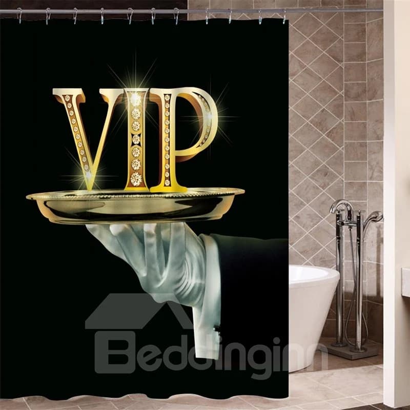 VIP Pattern Eco-friendly Material Mildew Resistant Anti-Bacterial Shower Curtain by BeddingInn