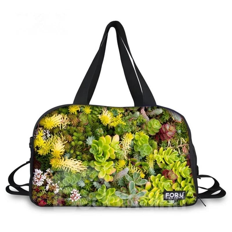 Vivid Succulent Pattern 3D Painted Travel Bag by BeddingInn
