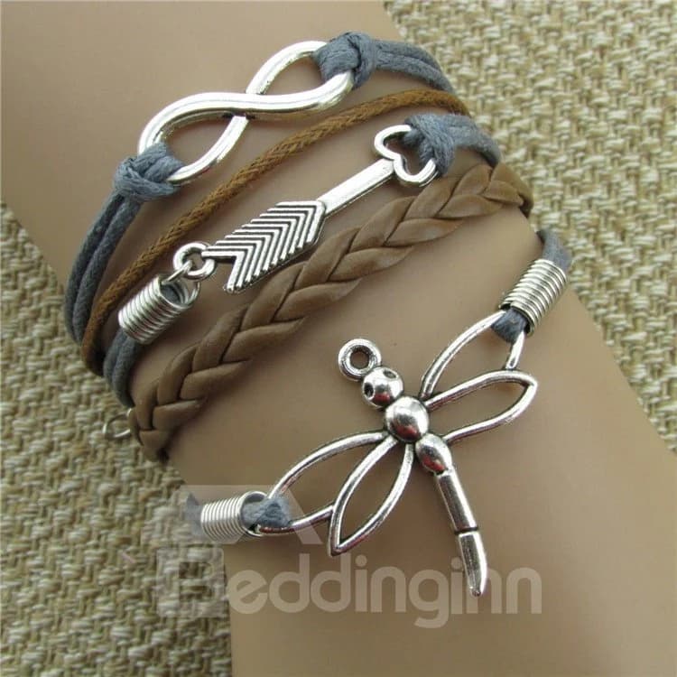 Women' s Fashion Dragonfly and Arrow Decoration Wrap Bracelet by BeddingInn