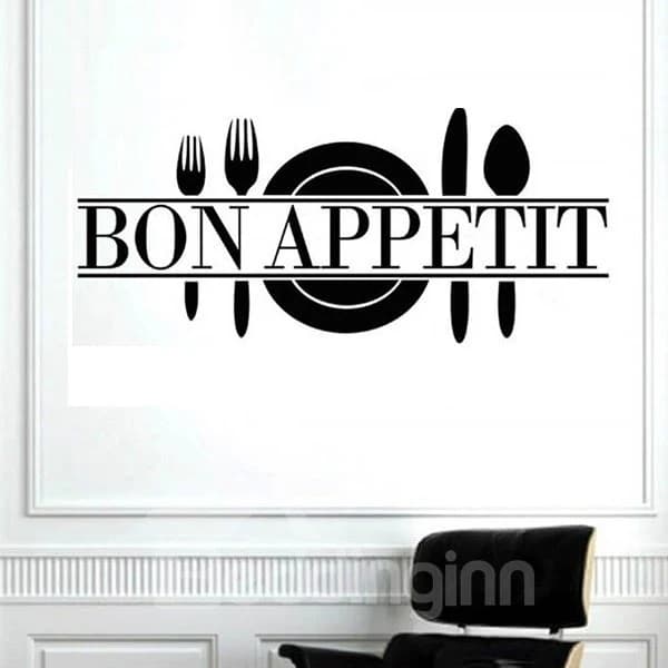 Words Kitchen Dining Room Bon Appetit Removable Wall Stickerr by BeddingInn