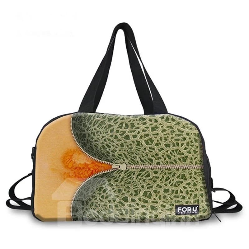 Zipper Hami Melon Pattern 3D Painted Travel Bag by BeddingInn