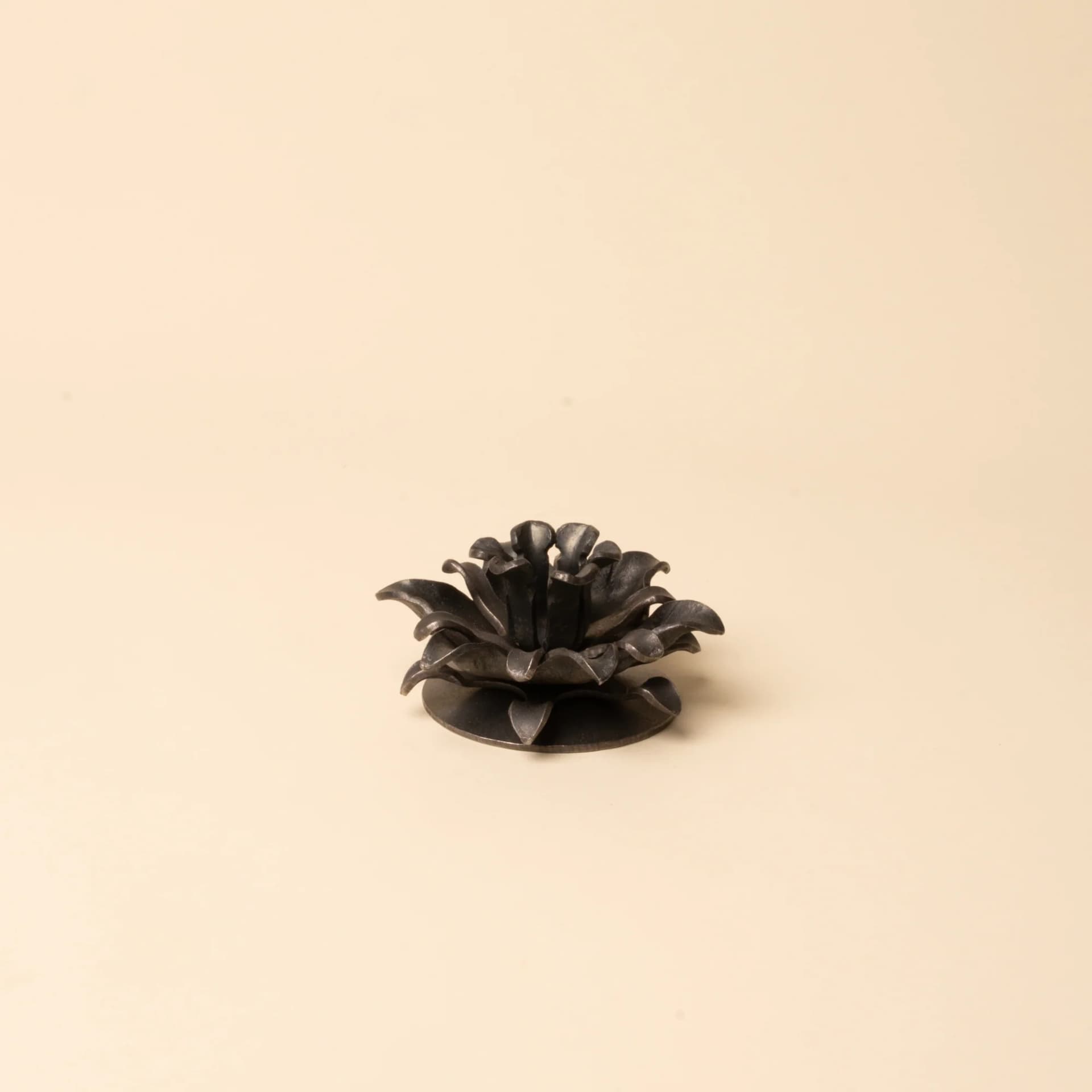 Forged Iron Flower Candle Holder by Blackthorne Forge Ltd