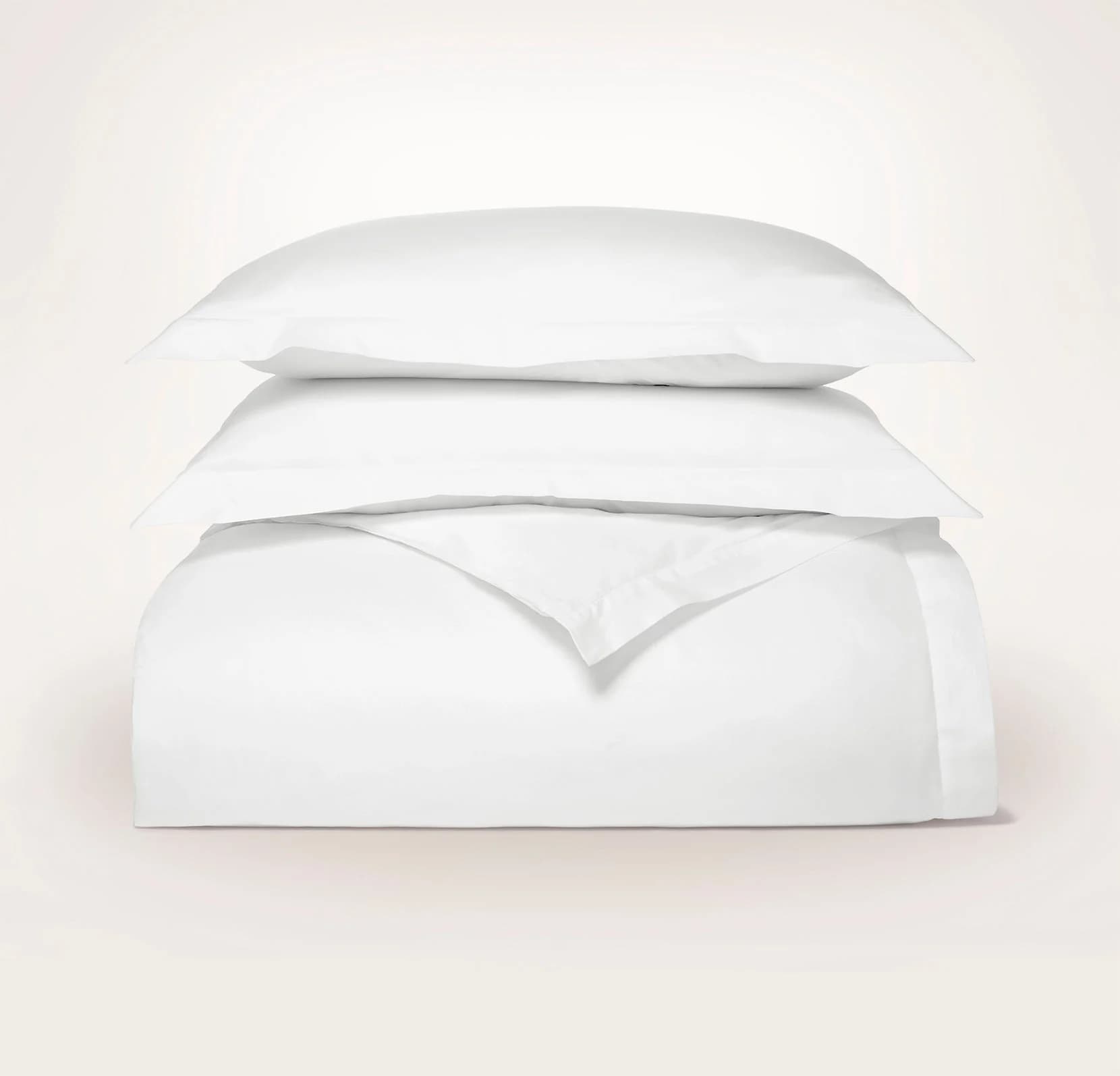 Percale Hemmed Duvet Set - White by Boll & Branch