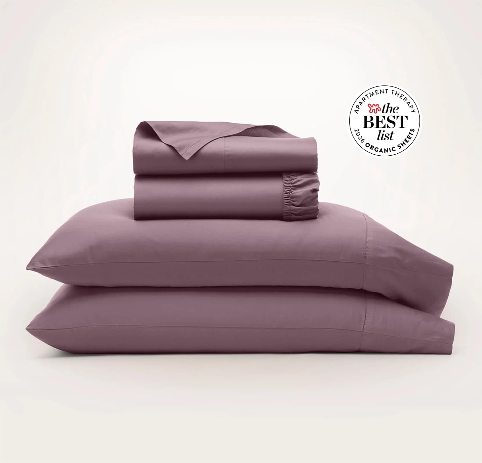 Percale Hemmed Sheet Set - Plum by Boll & Branch