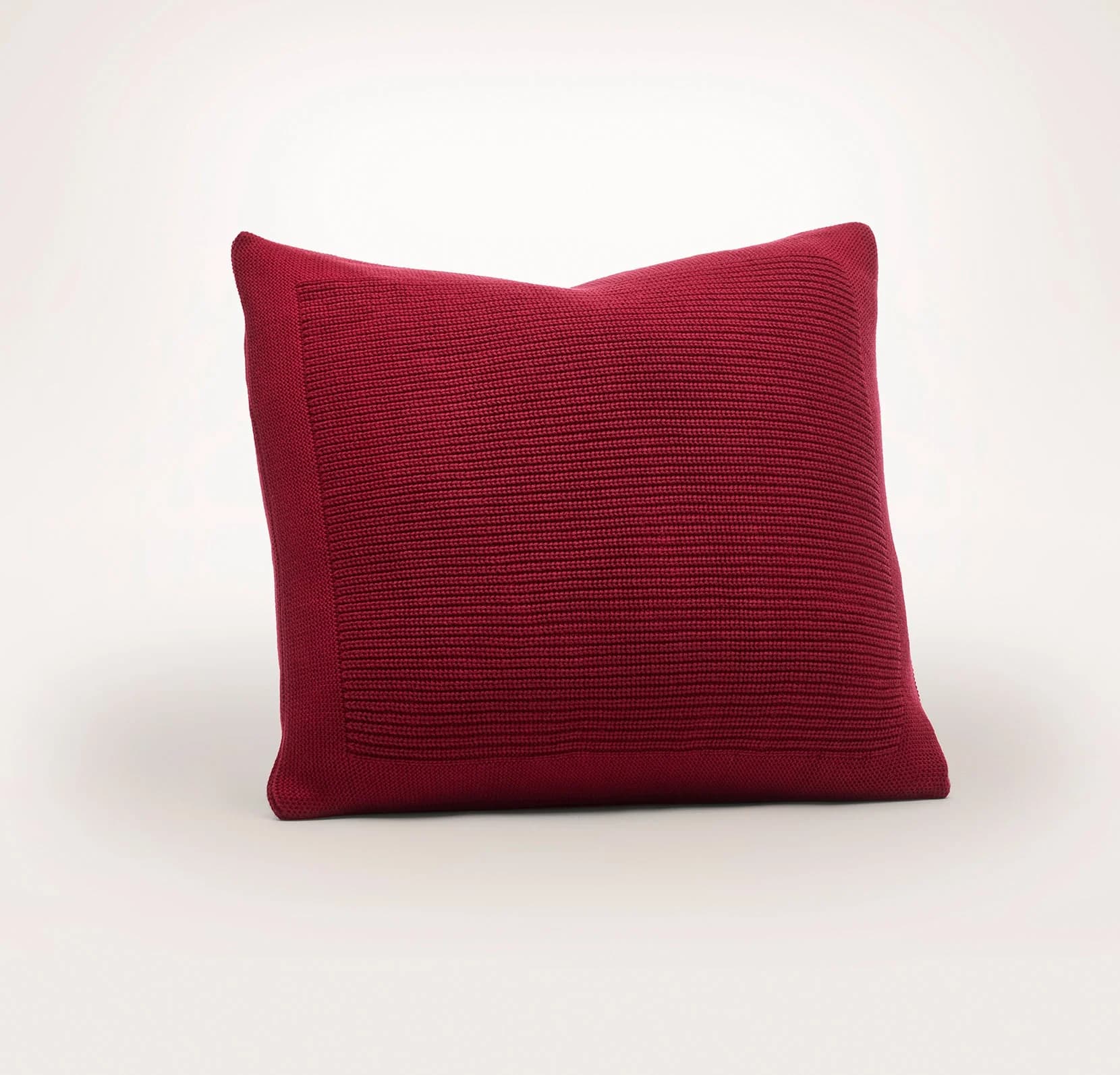 Ribbed Knit Pillow Cover (20x20) - Cranberry by Boll & Branch