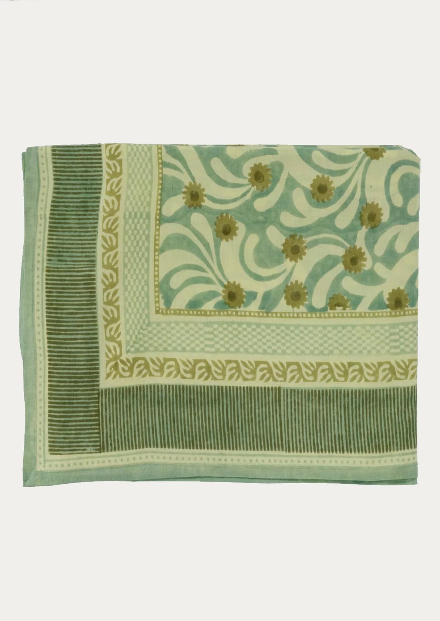 Sargasso Block Printed Tablecloth by Bonheur Du Jour