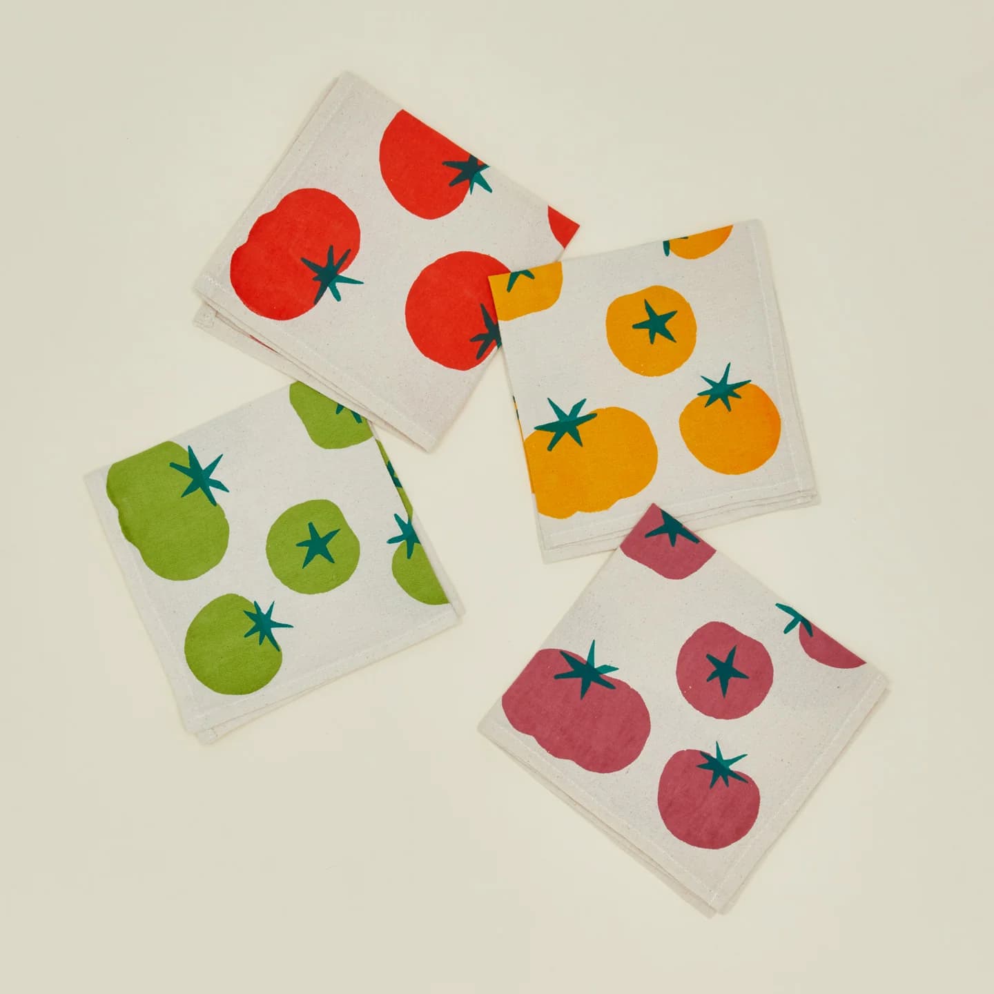 Tomato Napkins, Set of 4 by Bright Beige