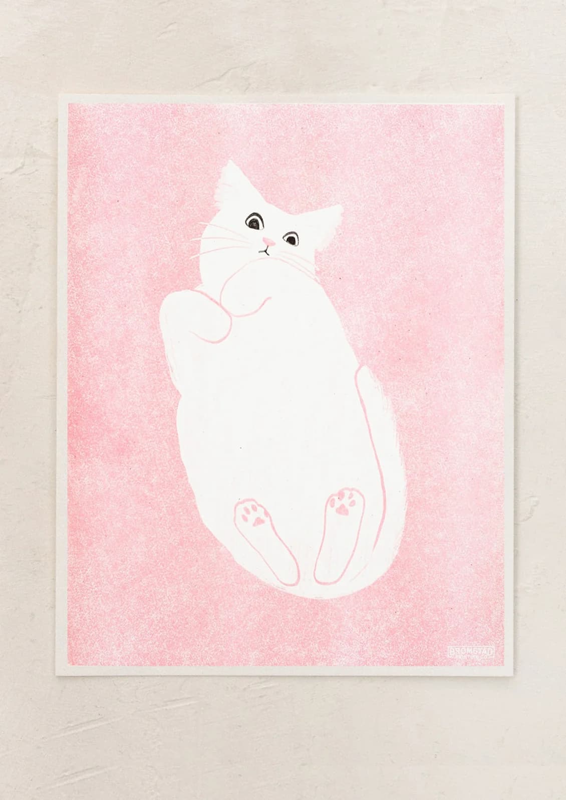 Cat On Glass Risograph Print by Bromstad Printing Co.