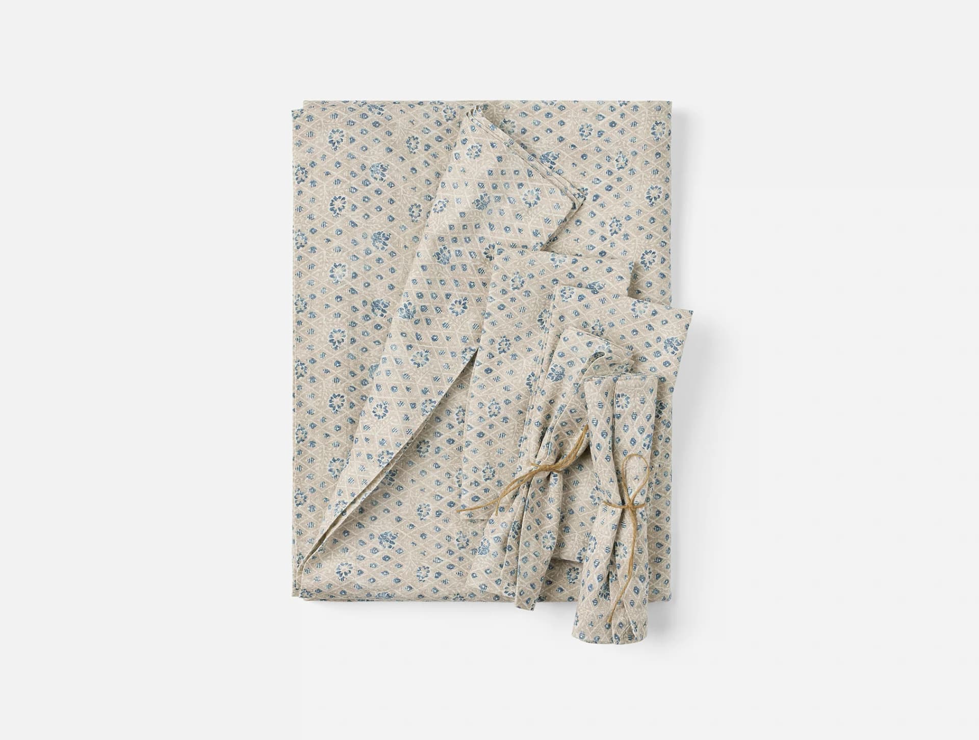 Coral Bell Print Tablecloth + Napkin Set by Coyuchi