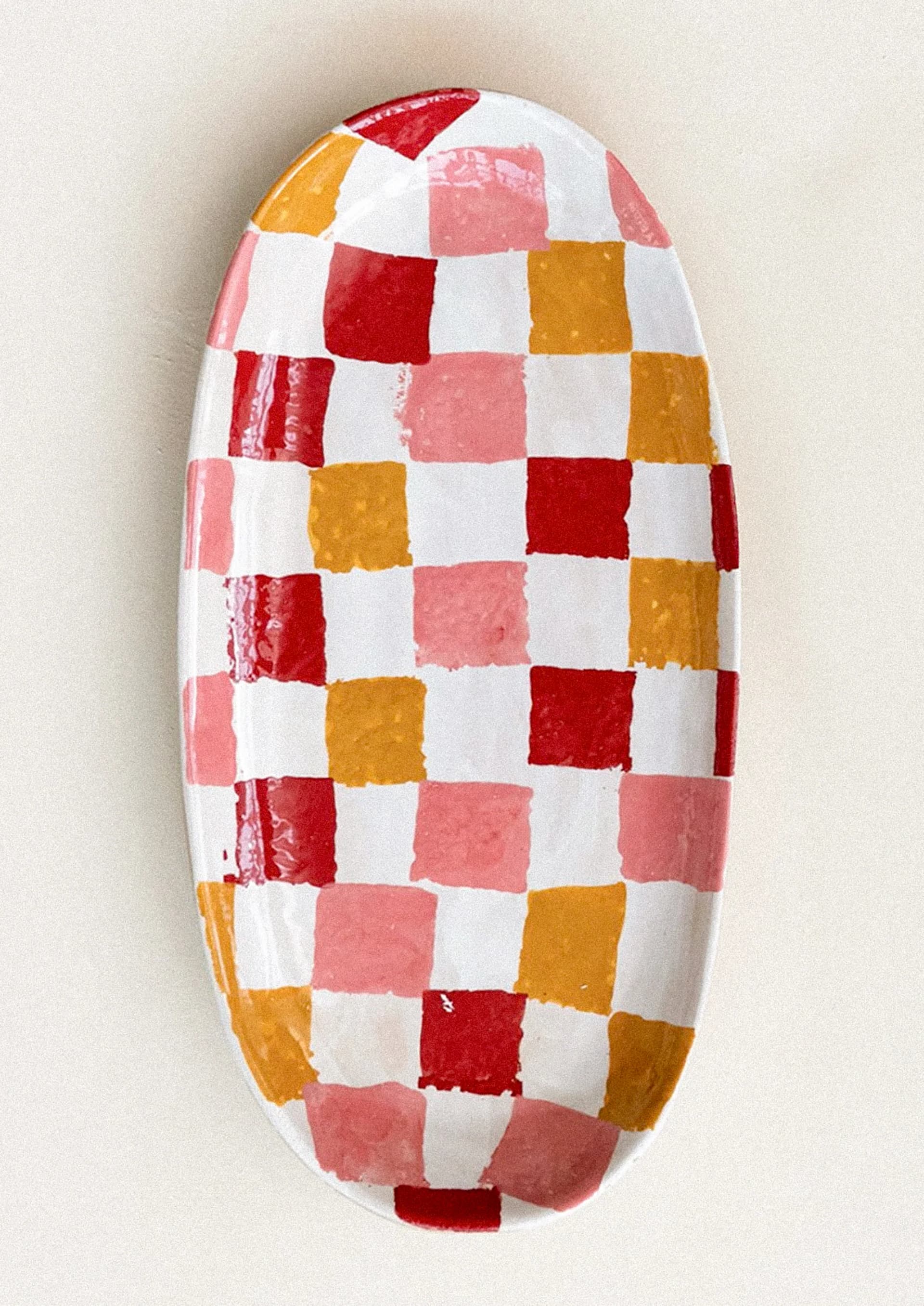 Checkerboard Ceramic Serving Platter by Creative Co Op