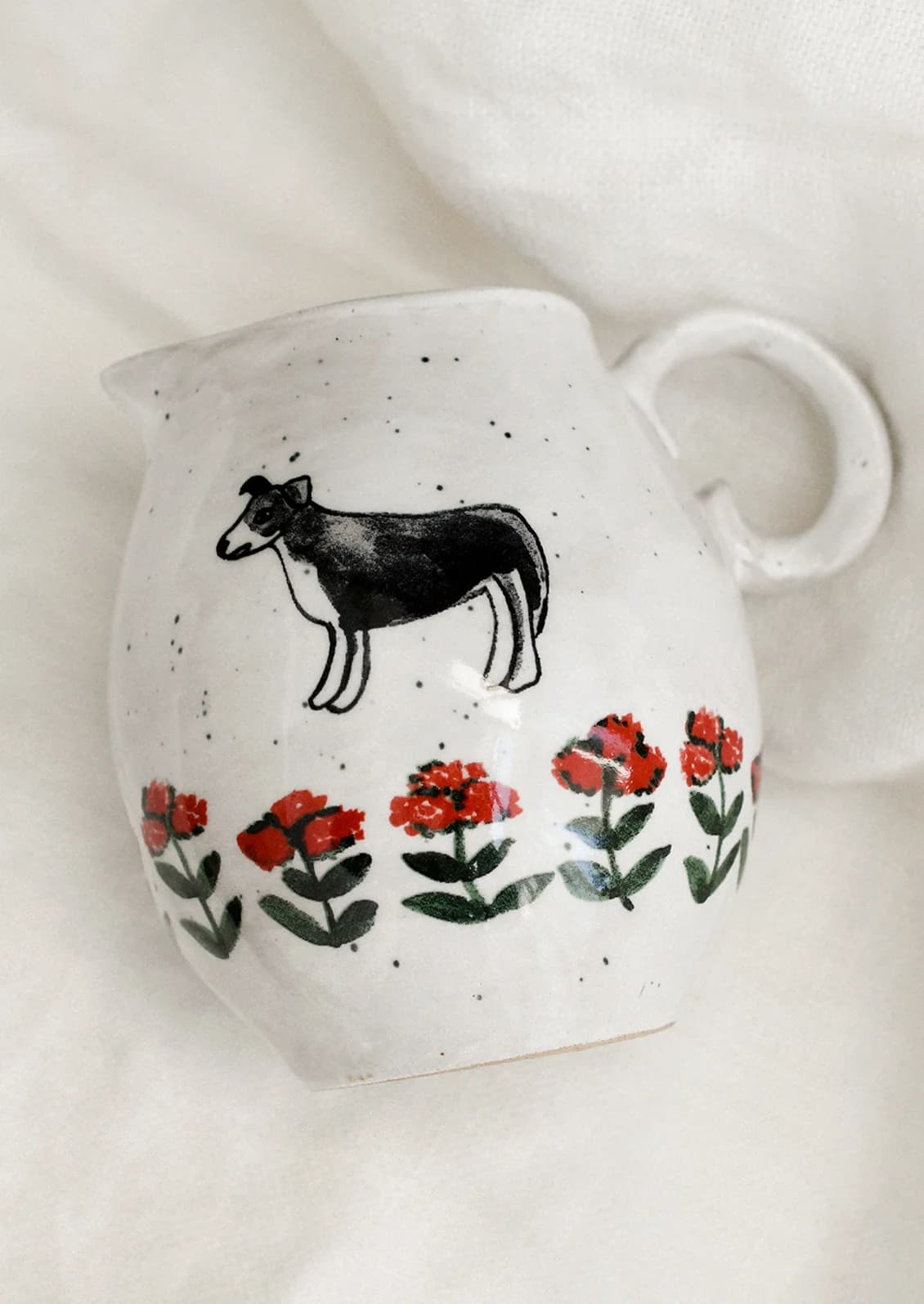 Dog Among Flowers Creamer by Creative Co Op