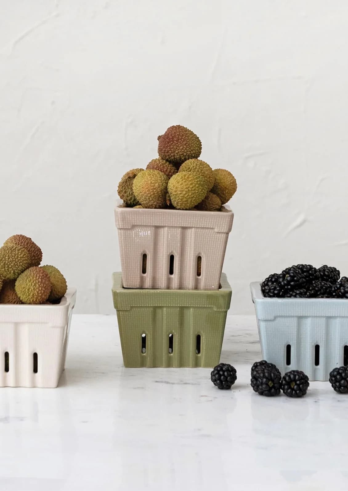 Prairie Ceramic Berry Basket by Creative Co Op