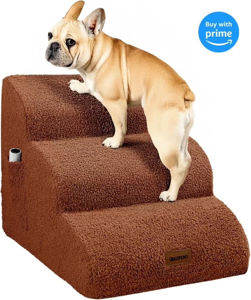 Deconovo Teddy Style Velvet Dog Stairs Waterproof Pet Stairs by Deconovo