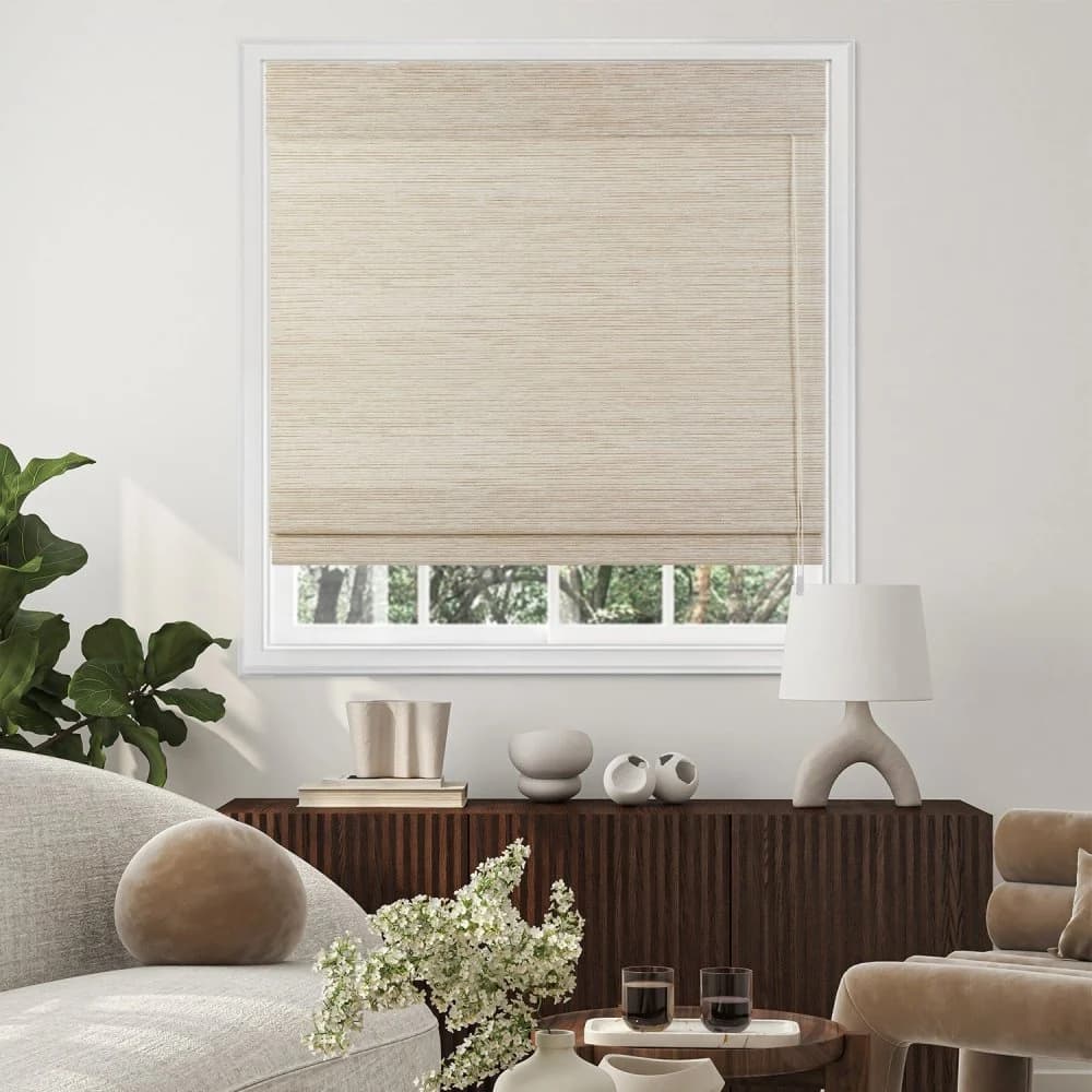Irwin Custom Natural Paper Bamboo Woven Shades Cordless by Deconovo