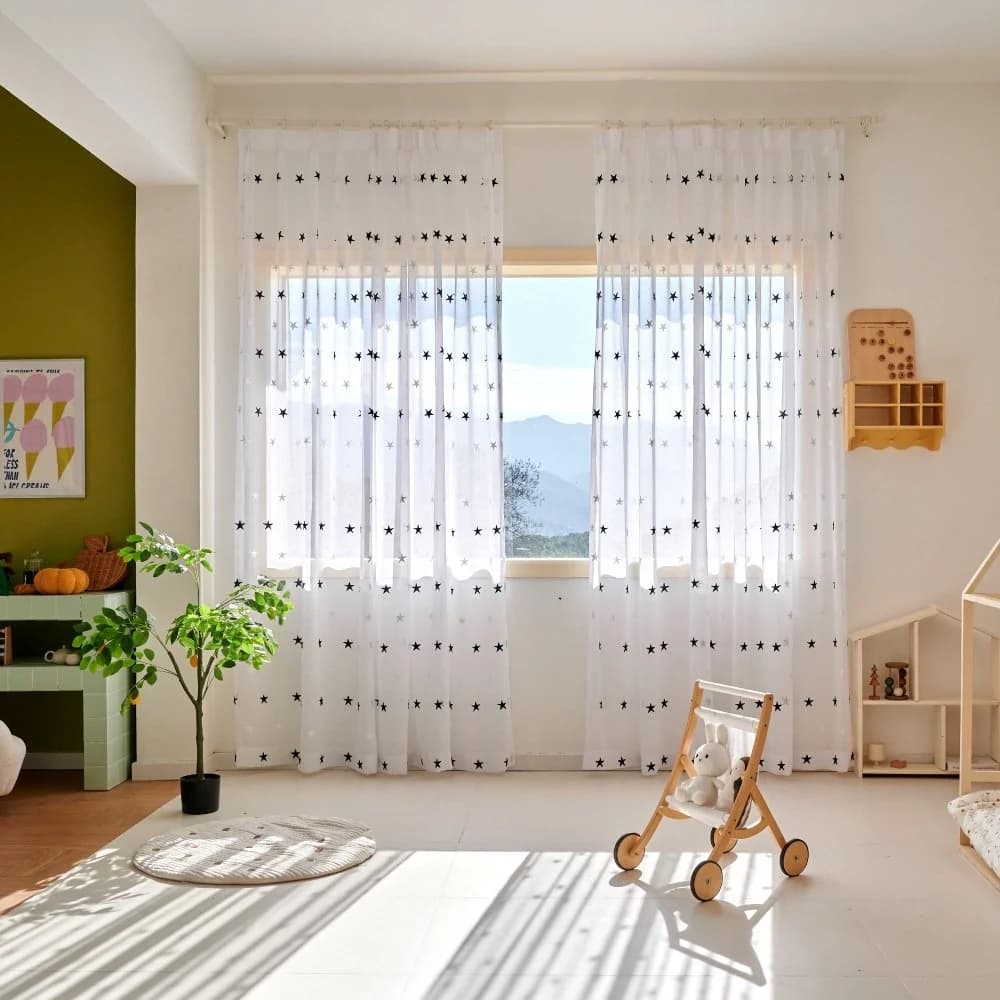 Stella Custom Enchanting Starburst Sheer Curtains by Deconovo