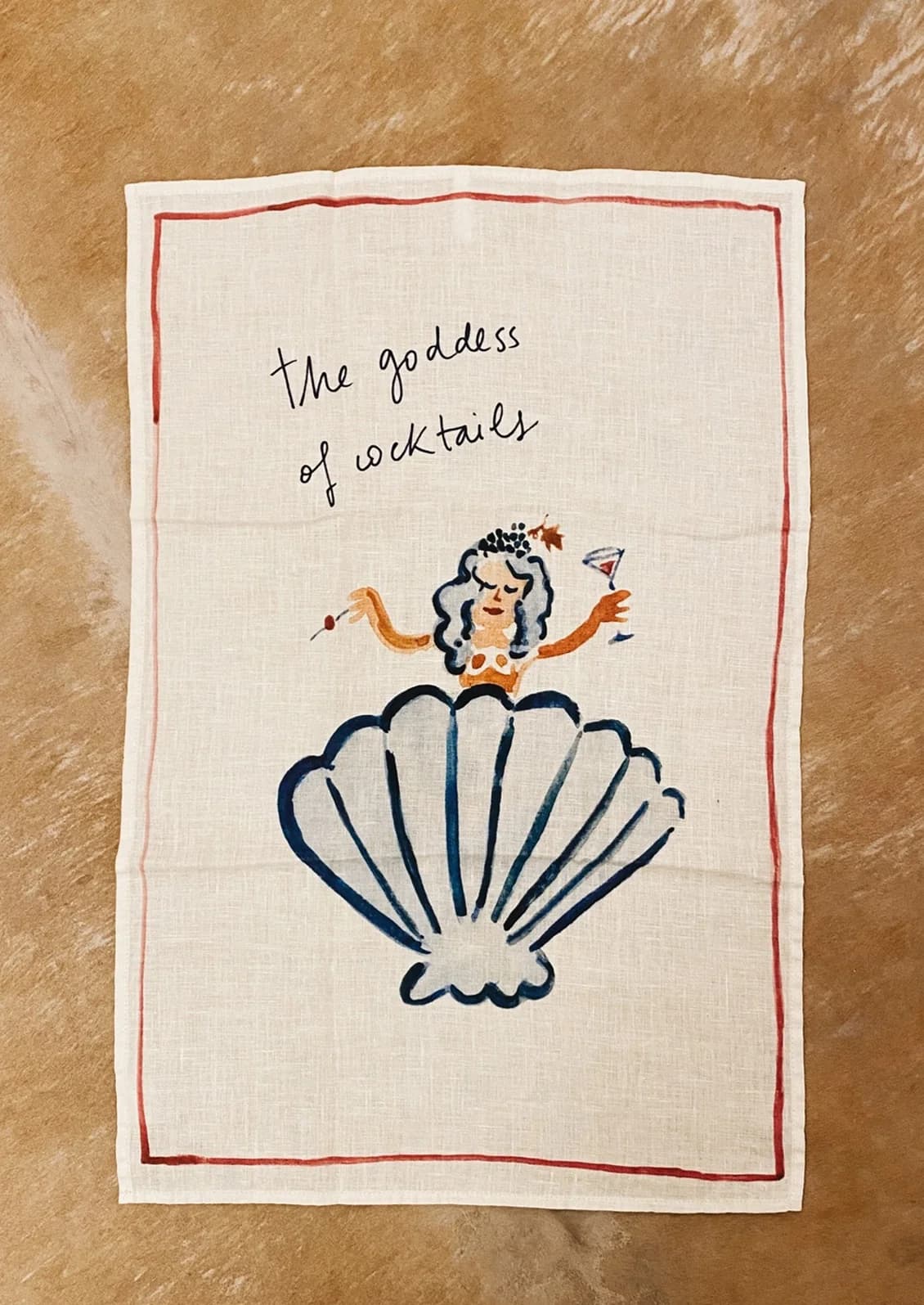 Cocktail Hour Linen Tea Towel by Dinette