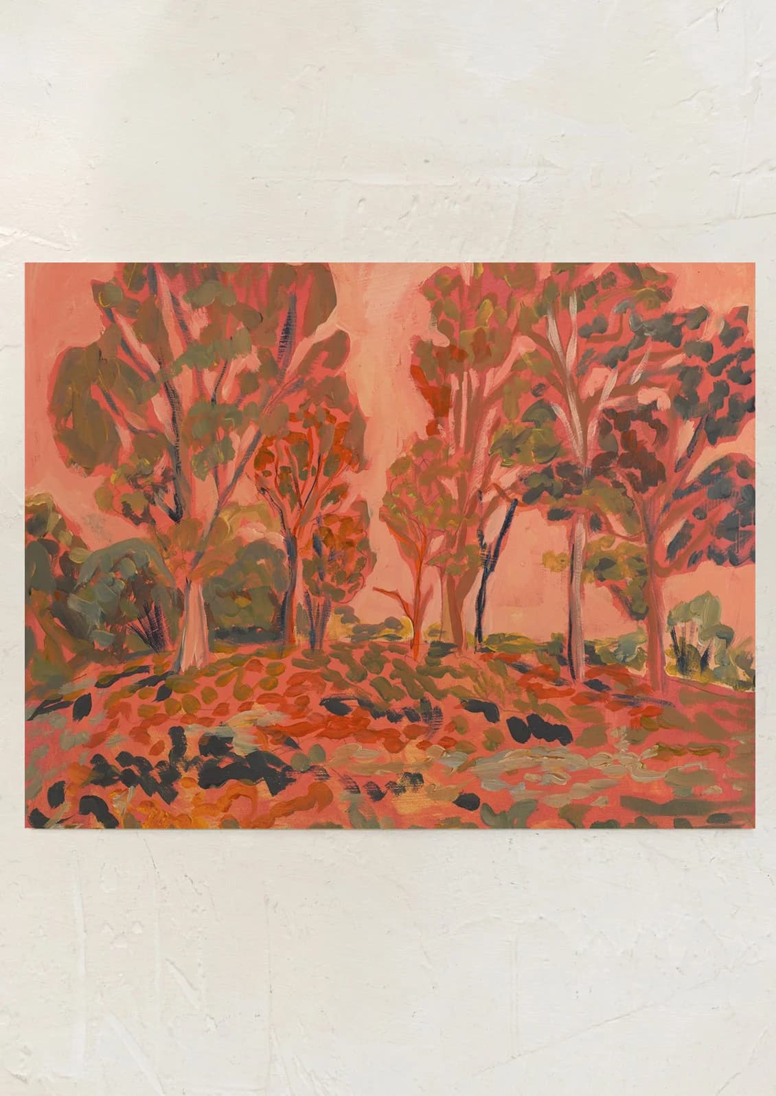 Western Landscape in Pink Print by El Baker