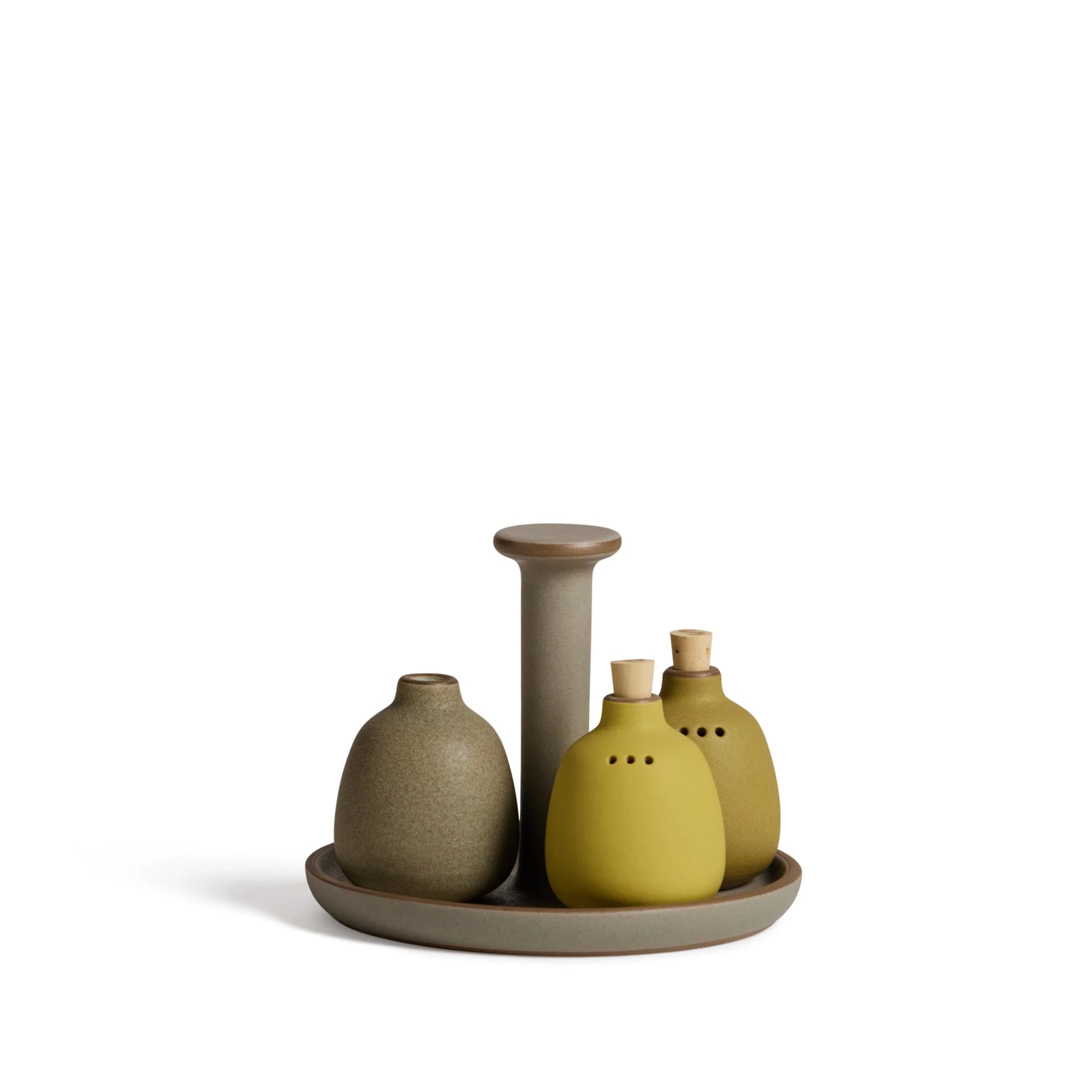 Shaker Caddy Set in Sagebrush / Ocher / Grove / Soapstone by Heath Clay Studio