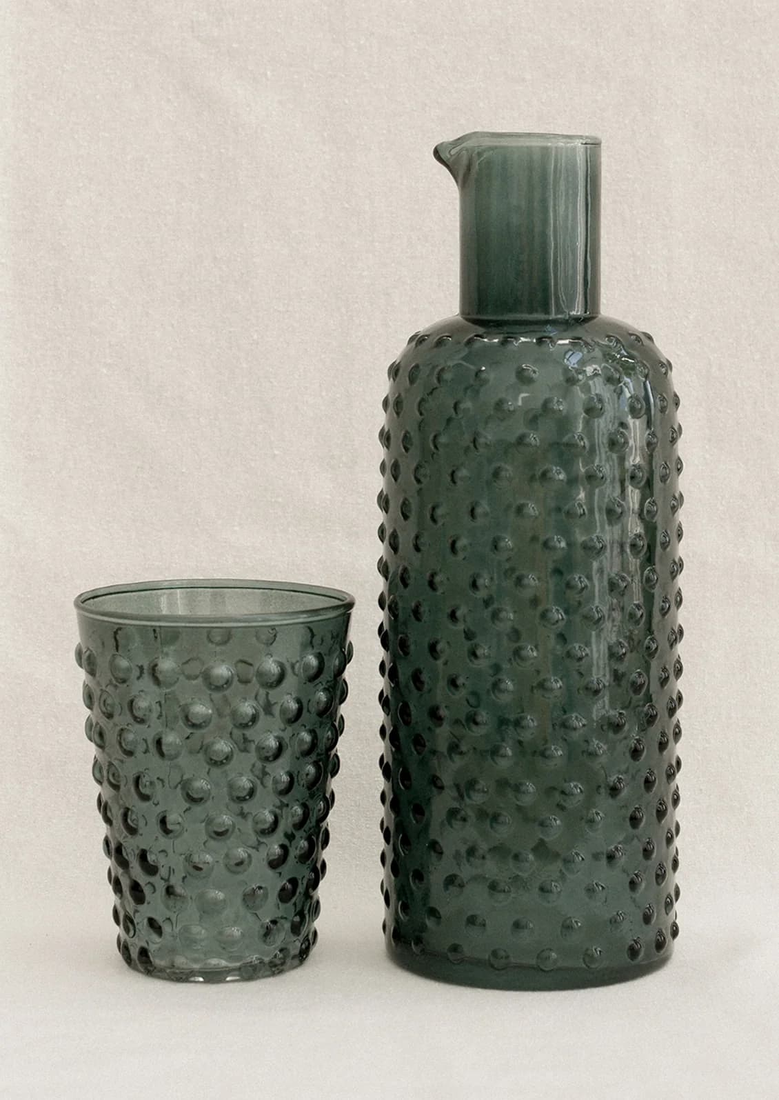 Jewel Hobnail Glass Carafe by Kalalou