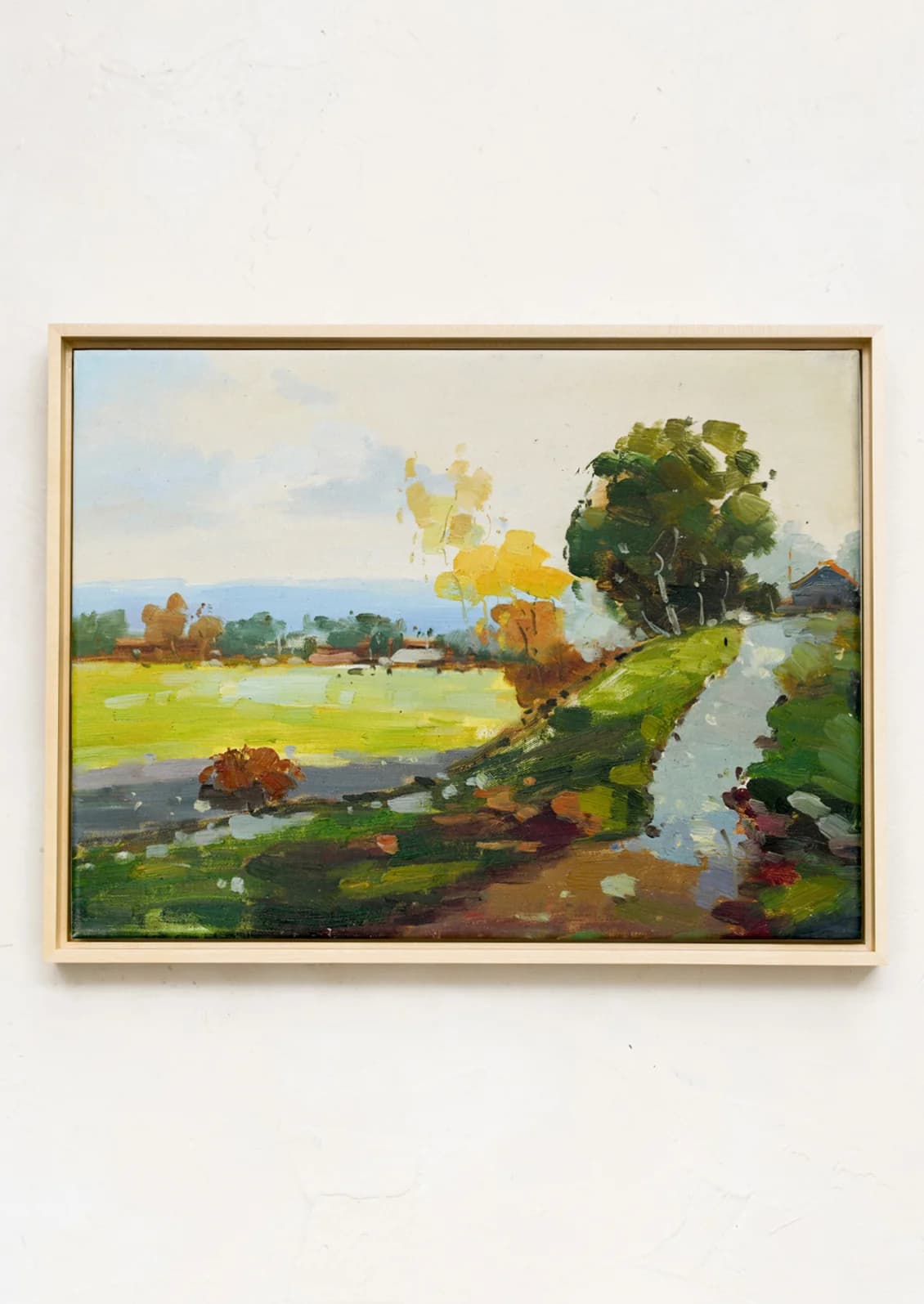Framed Oil Painting, Spring Hillside by Kammy & Co