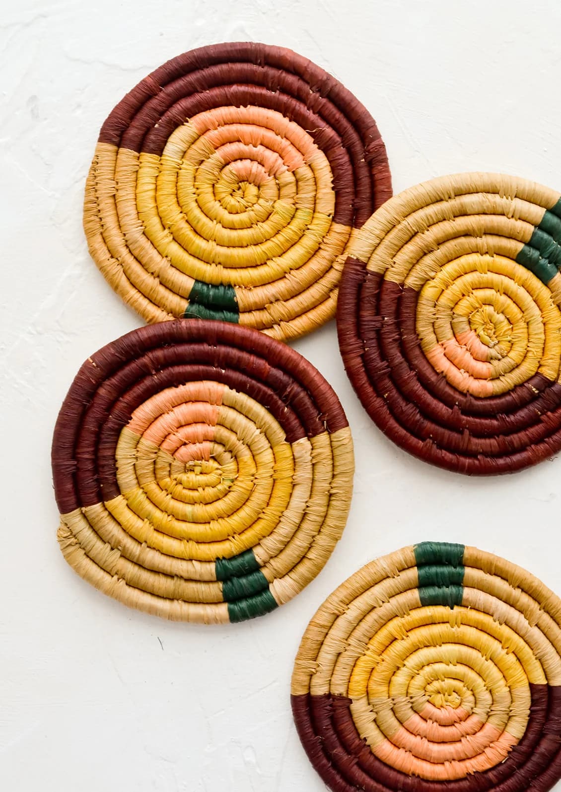 Piet Raffia Coaster Set by Kazi