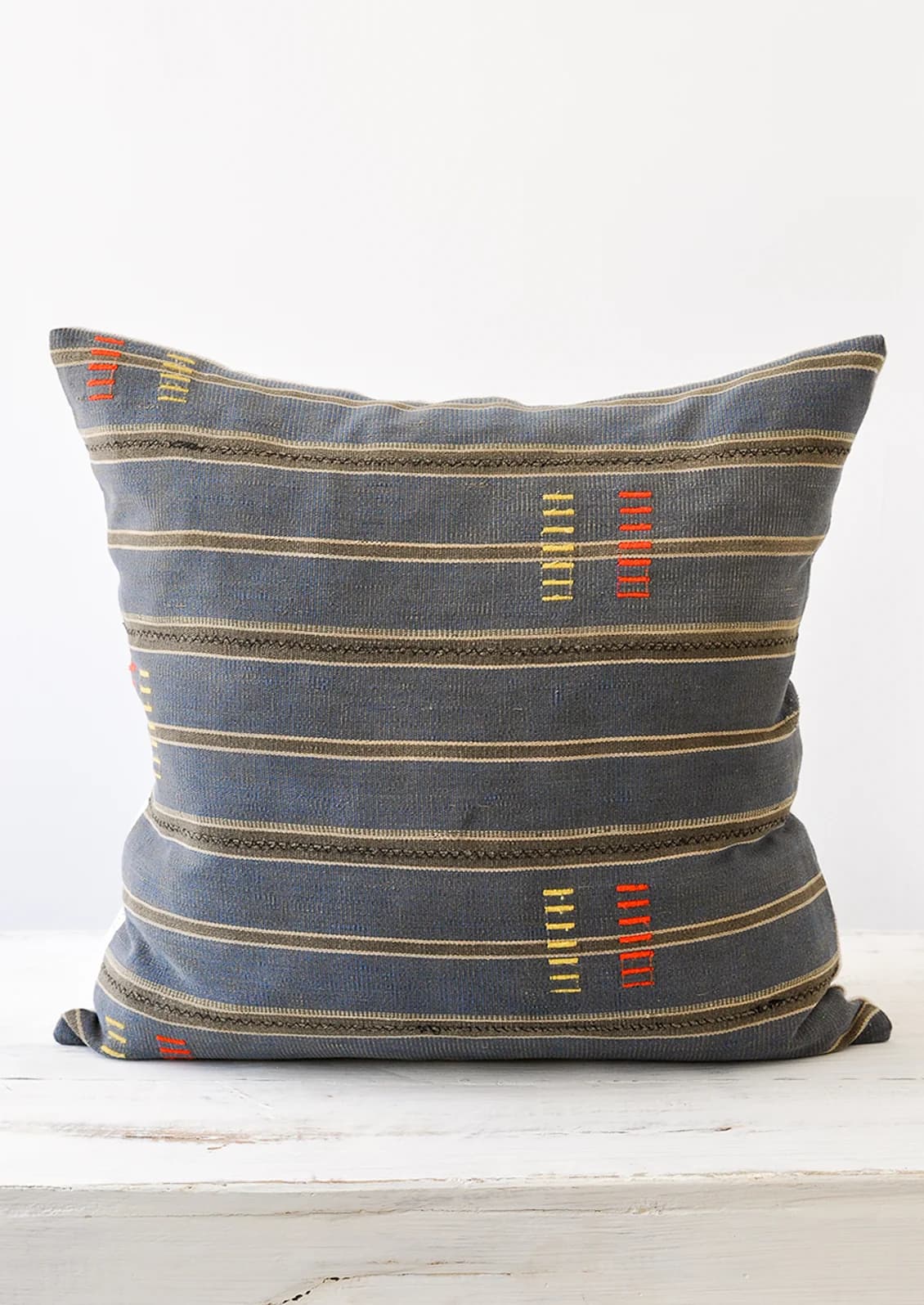 Embroidered Mali Cloth Pillow by Leif