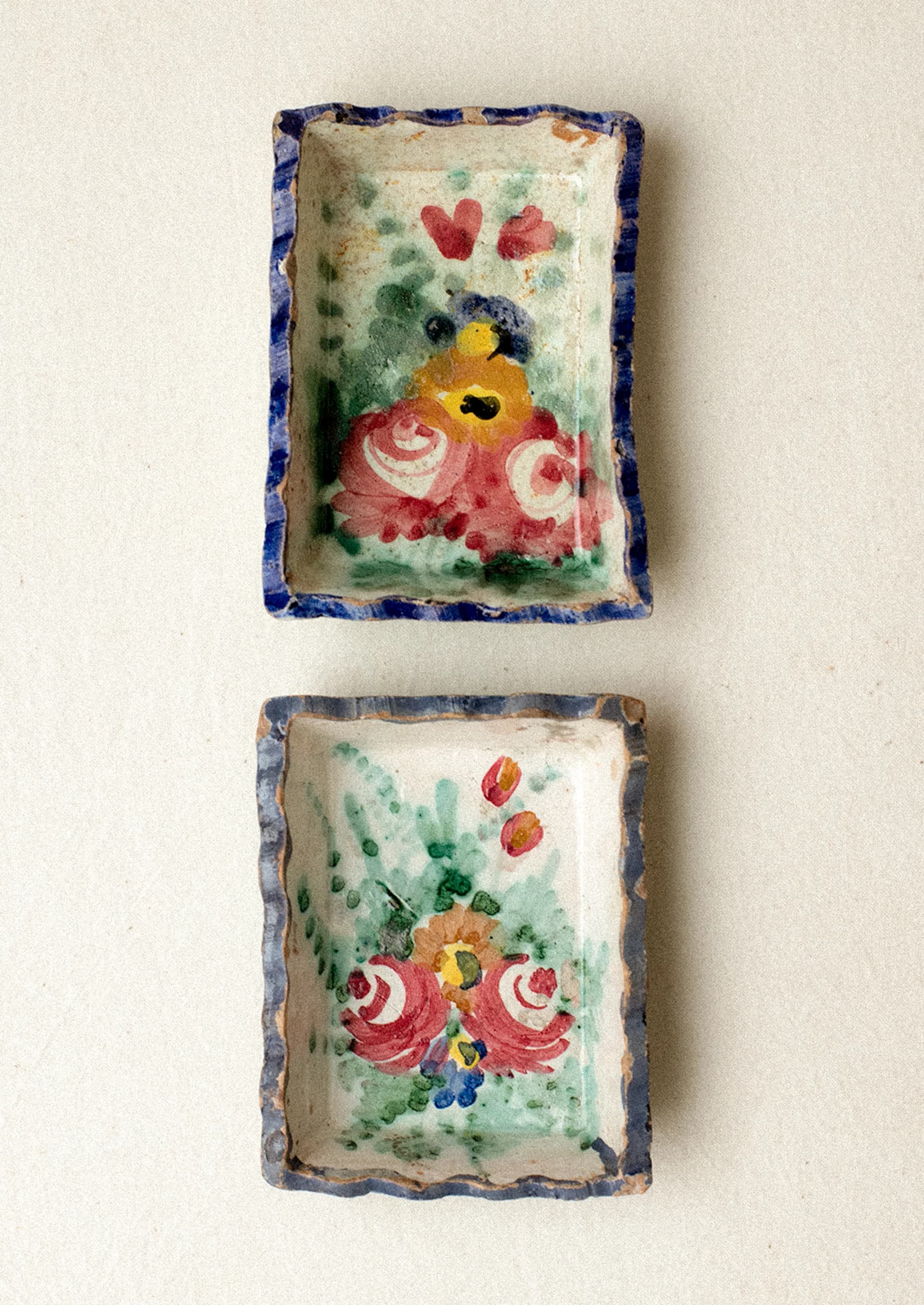 Painted Floral Trinket Dish, Set of 2 by Leif