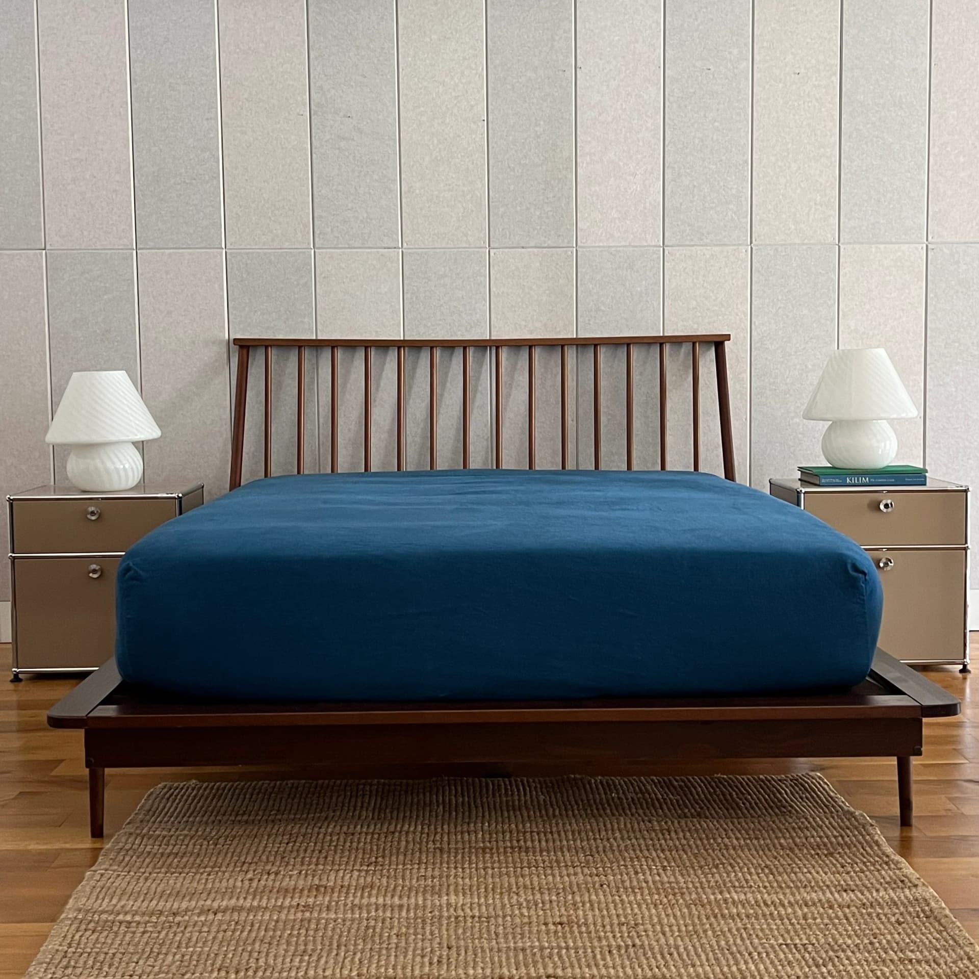 Cobalt Linen Fitted Sheet by Linoto