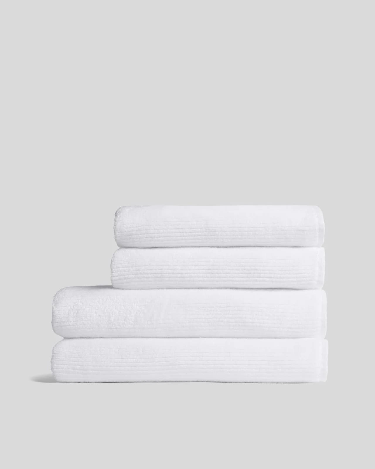 2+2 Soft Rib Bath Bundle - White by Parachute Home