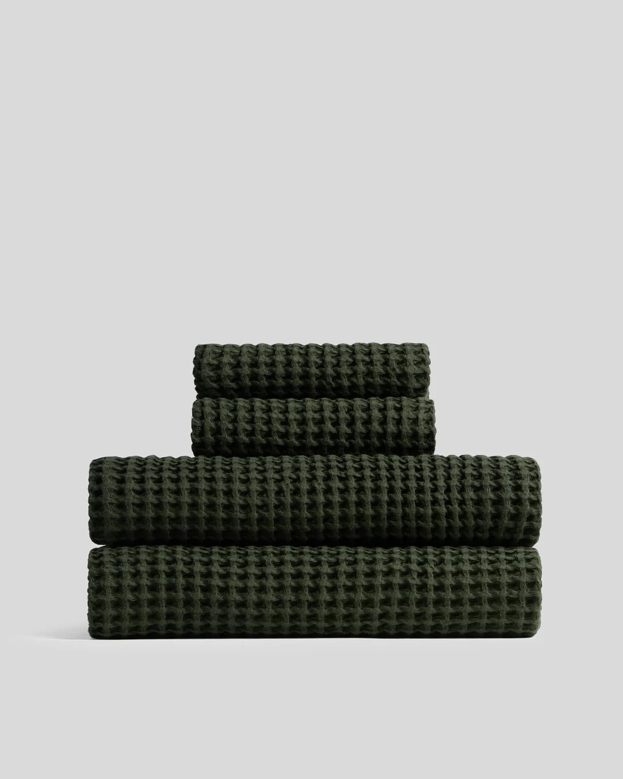 2+2 Waffle Bath Bundle - Evergreen by Parachute Home
