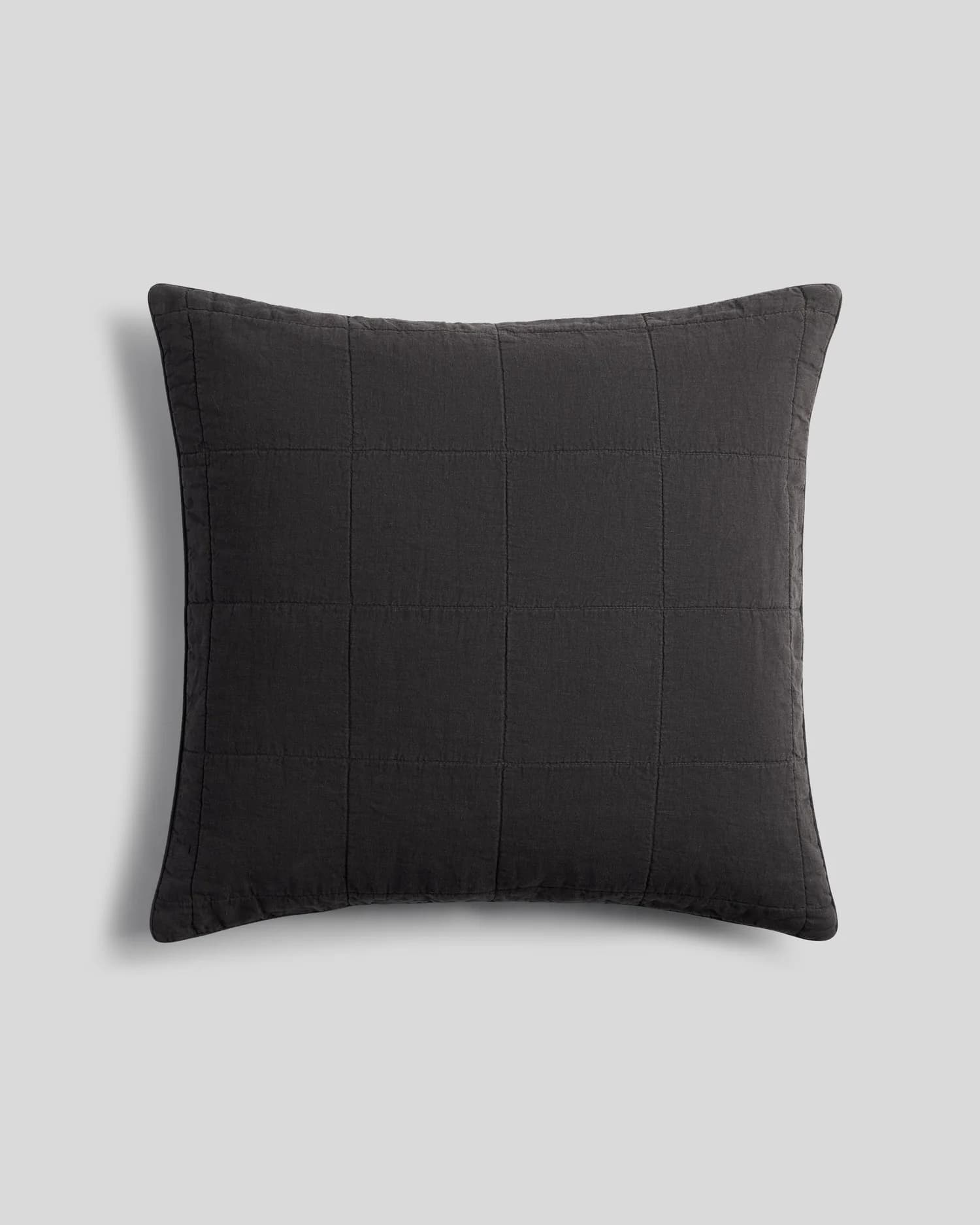 Linen Box Quilted Euro Sham (Onyx) by Parachute Home