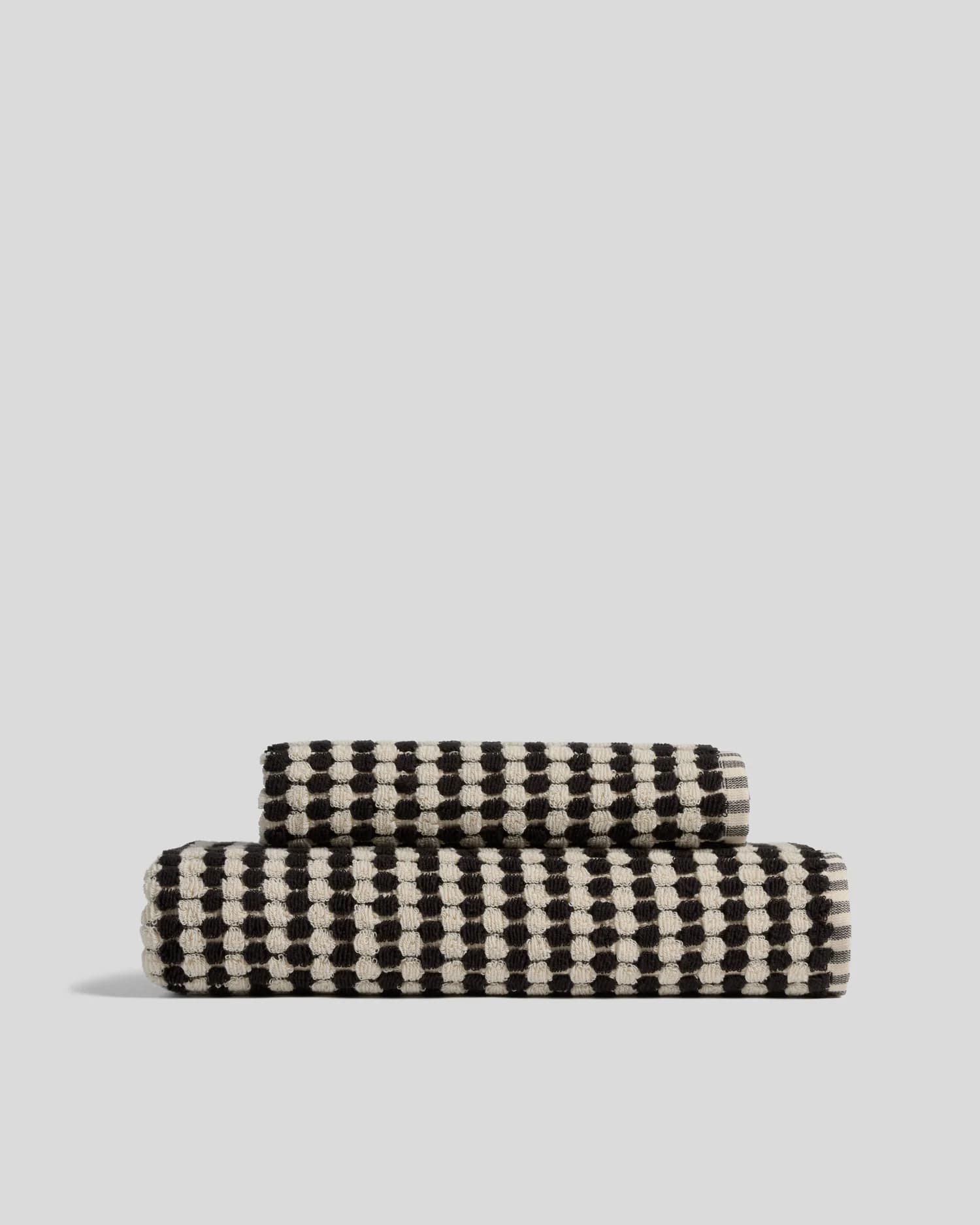 Organic Cotton Mosaic Towels (Natural and Onyx) by Parachute Home