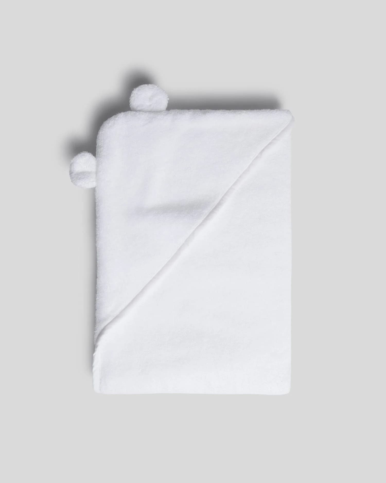 Organic Hooded Baby Towel with Ears (White) by Parachute Home