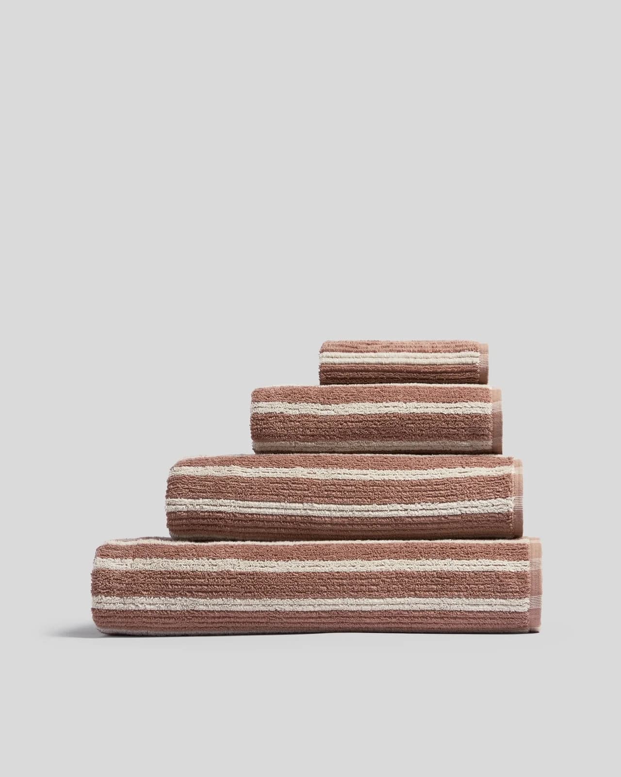 Organic Resort Stripe Towels (Adobe with Butter) by Parachute Home