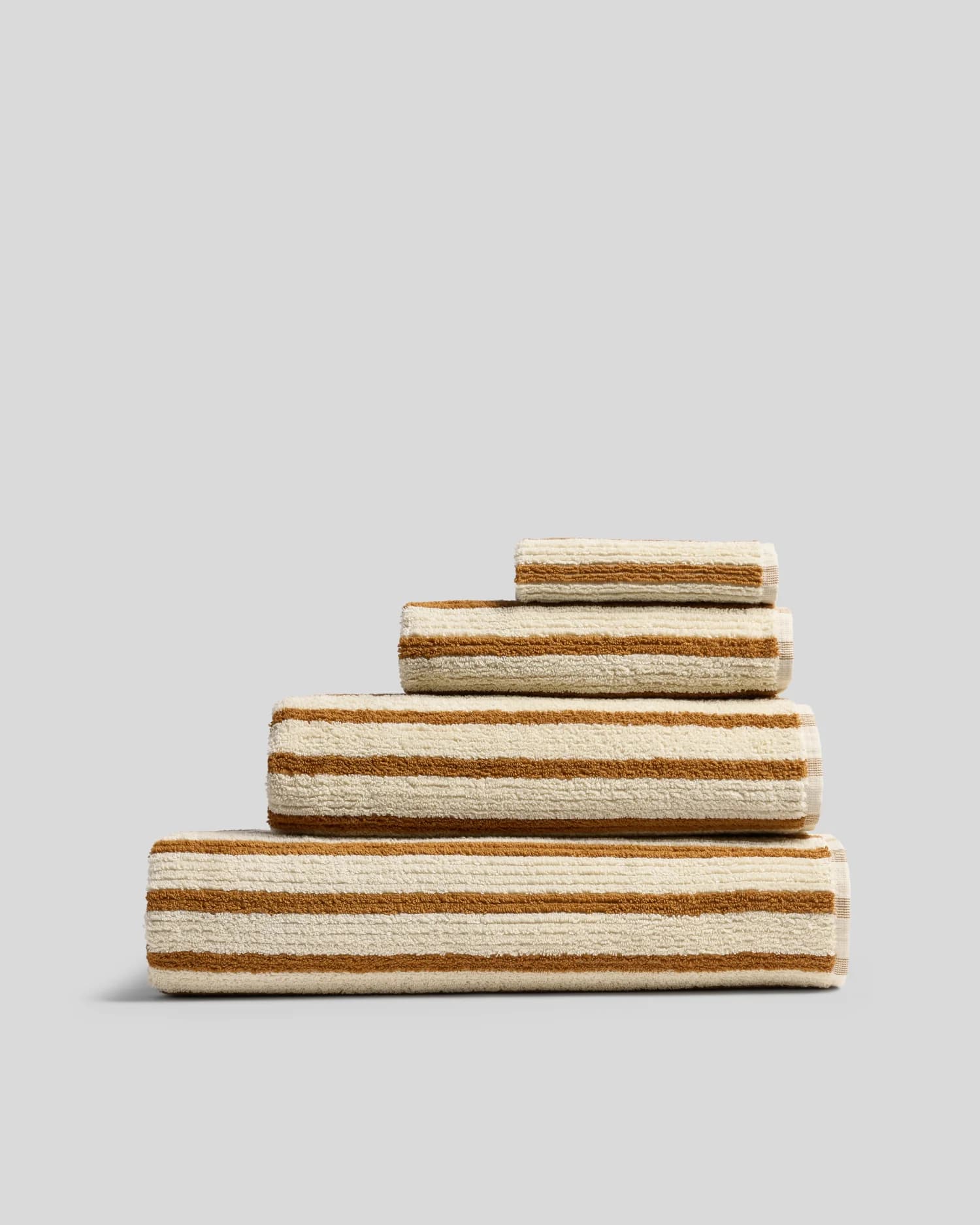Organic Resort Stripe Towels (Butter with Honey) by Parachute Home