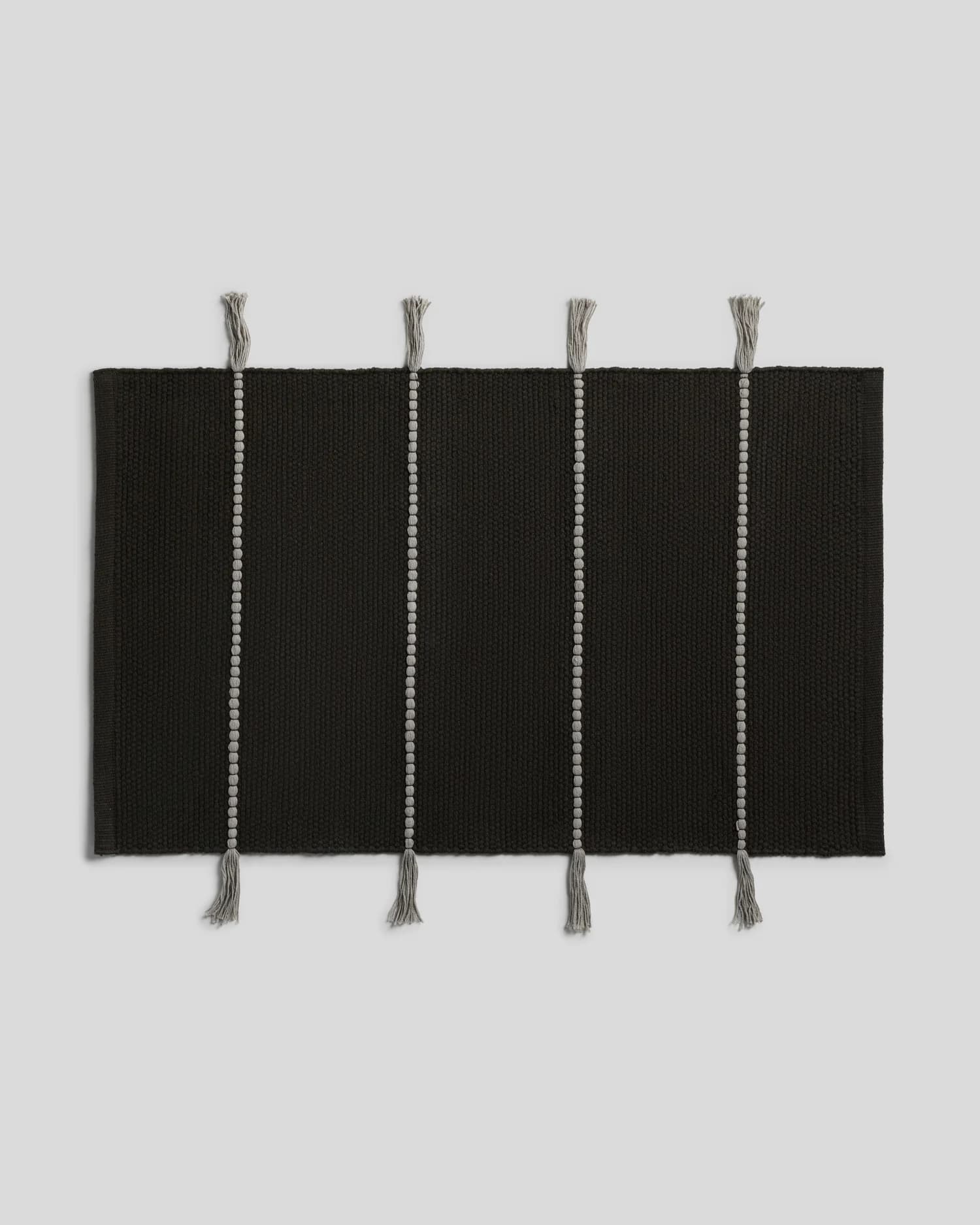 Organic Tassel Bath Rug (Onyx and Pewter) by Parachute Home