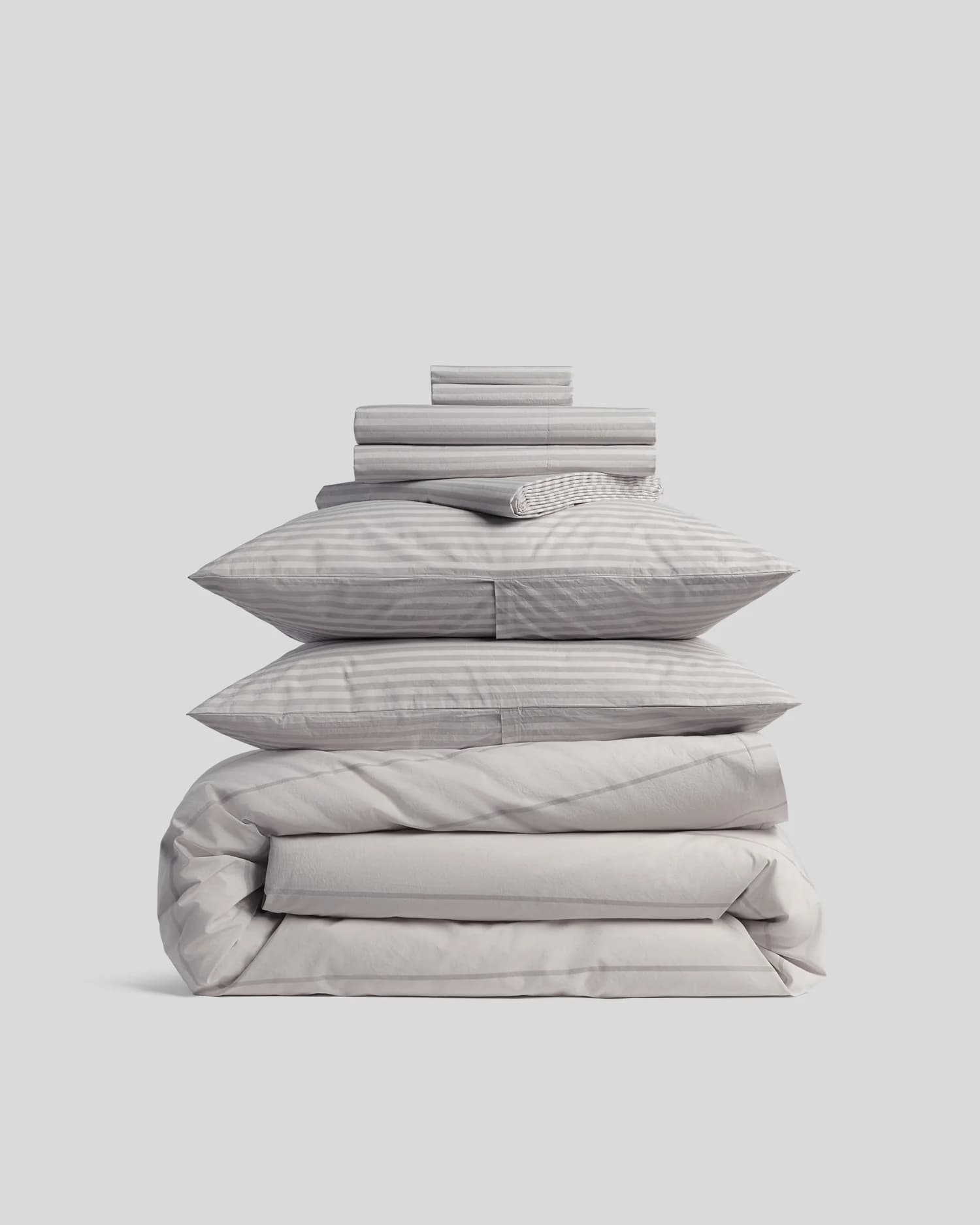 Percale Bundle - Pebble Stripe TW/XL by Parachute Home