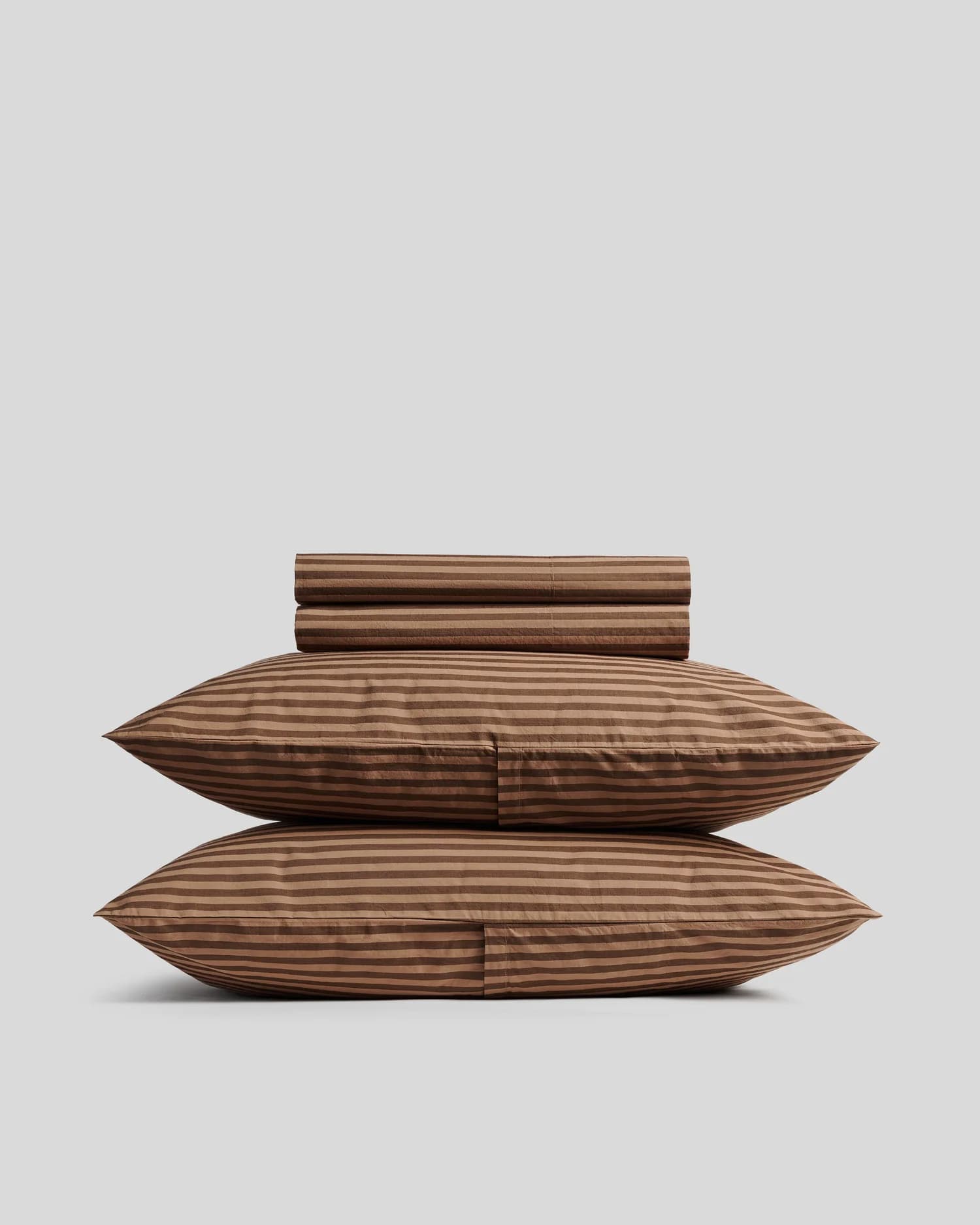 Percale Sheet Set - Adobe Stripe K/CK by Parachute Home